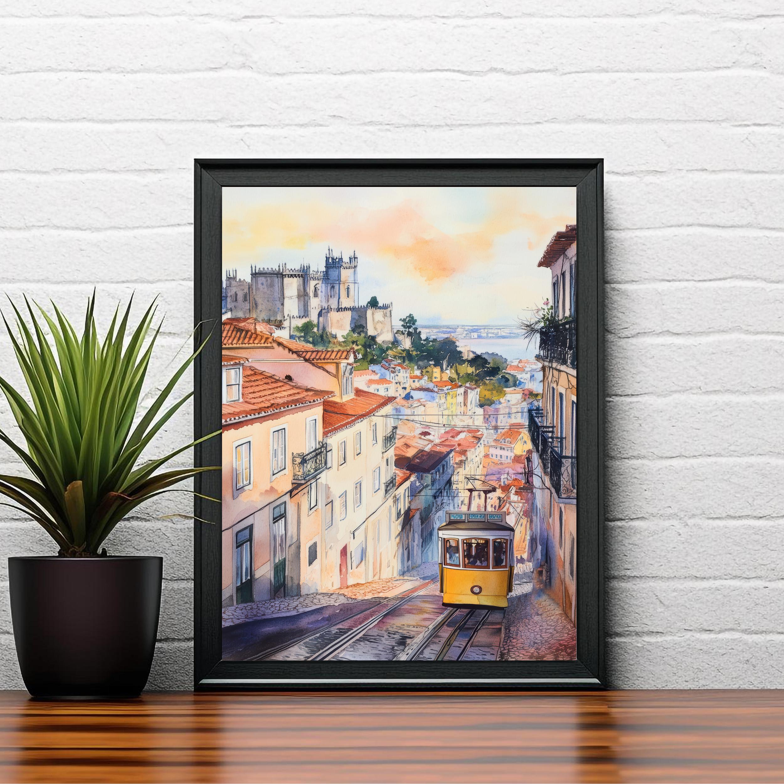 Porto Watercolor Painting Portugal City Art Porto Print Scenic Portugal Decor