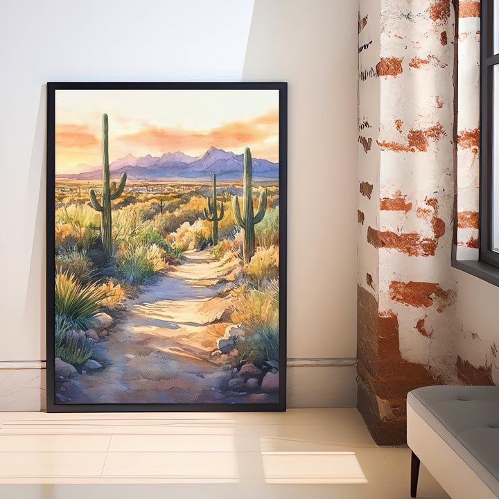 Scottsdale Arizona Watercolor Painting Desert Art Scottsdale Print Scenic Arizona Watercolor Decor