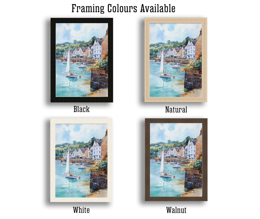 St Mawes Watercolor Painting Cornwall Coastal Art St Mawes Print Scenic Seaside Village Decor