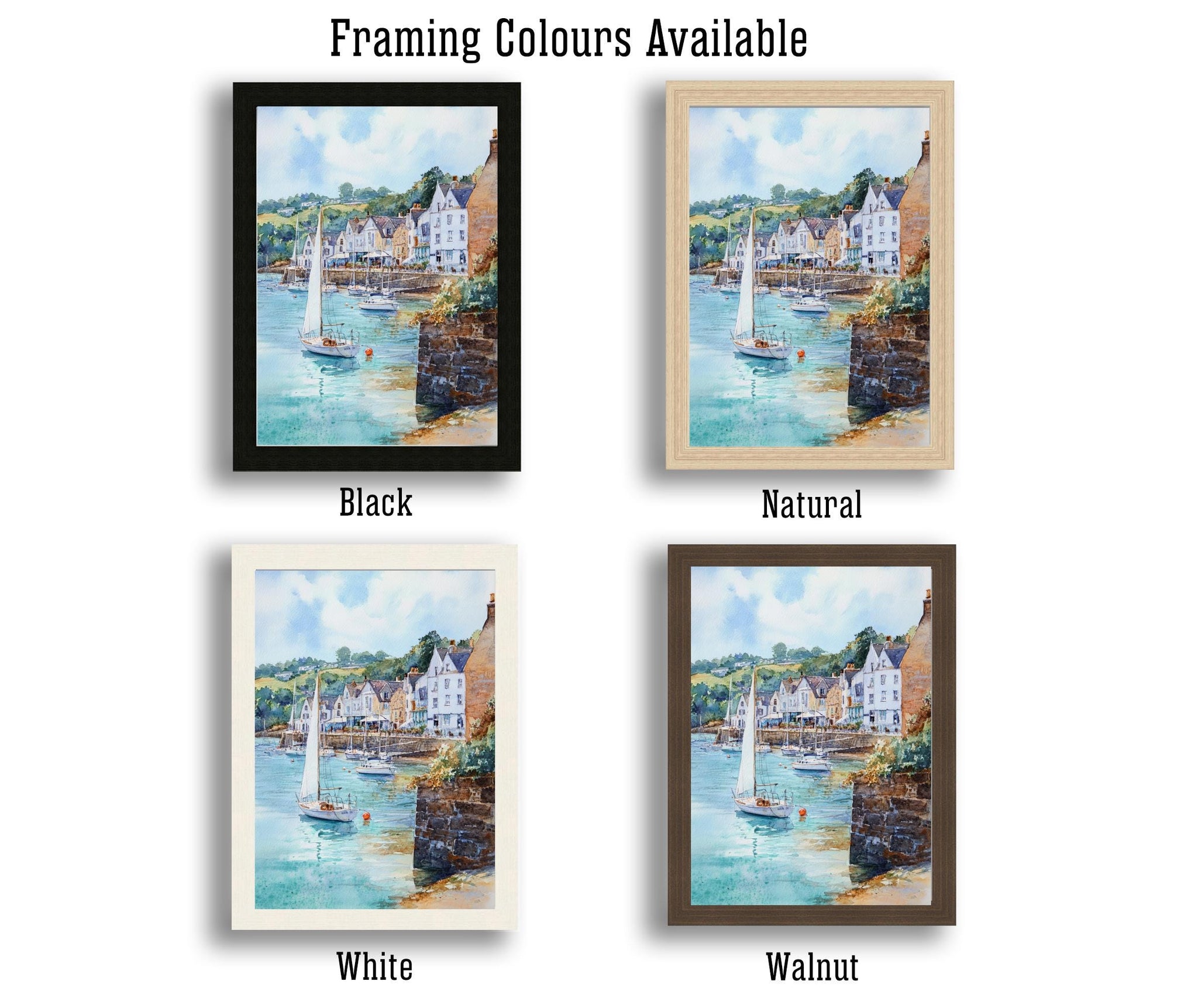 St Mawes Watercolor Painting Cornwall Coastal Art St Mawes Print Scenic Seaside Village Decor