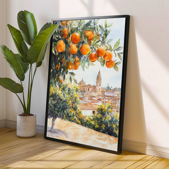 Seville Spain Watercolor Painting Spanish City Art Seville Print Scenic Spanish Landscape Decor