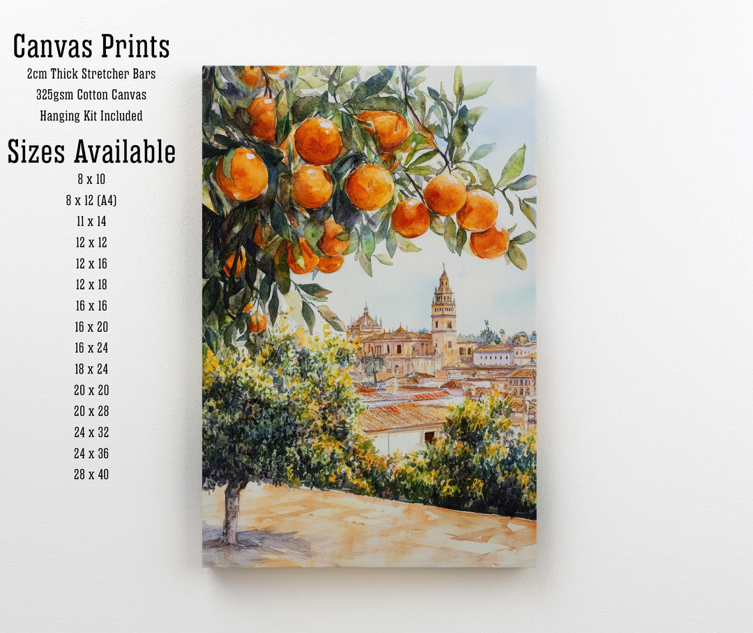 Seville Spain Watercolor Painting Spanish City Art Seville Print Scenic Spanish Landscape Decor