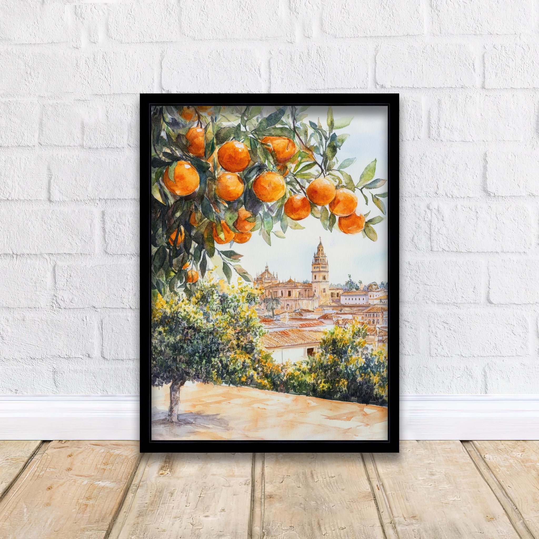 Seville Spain Watercolor Painting Spanish City Art Seville Print Scenic Spanish Landscape Decor