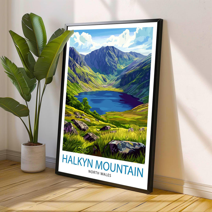 Halkyn Mountain Travel Poster Wales Landscape Art Halkyn Mountain Print Scenic North Wales Poster