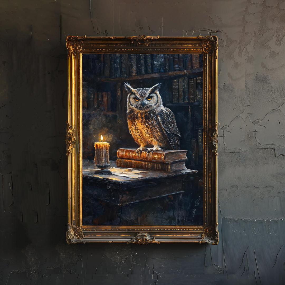 Victorian Owl Art Print Cottagecore Decor Vintage Woodland Wall Art Nature Illustration Poster for Cozy Homes and Rustic Inspired Spaces