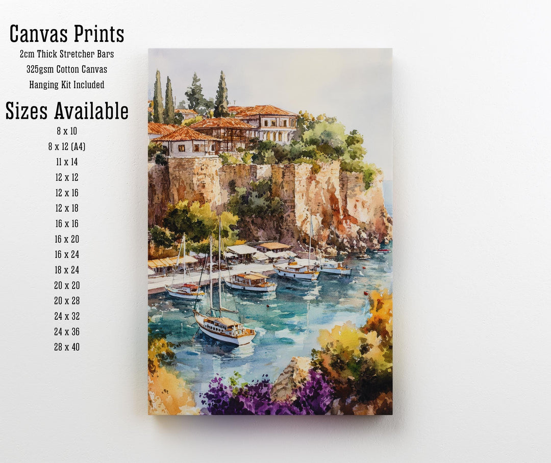 Antalya Turkey Travel Poster Turkish Coast Art Antalya Print Scenic Mediterranean Poster Antalya Beach Decor