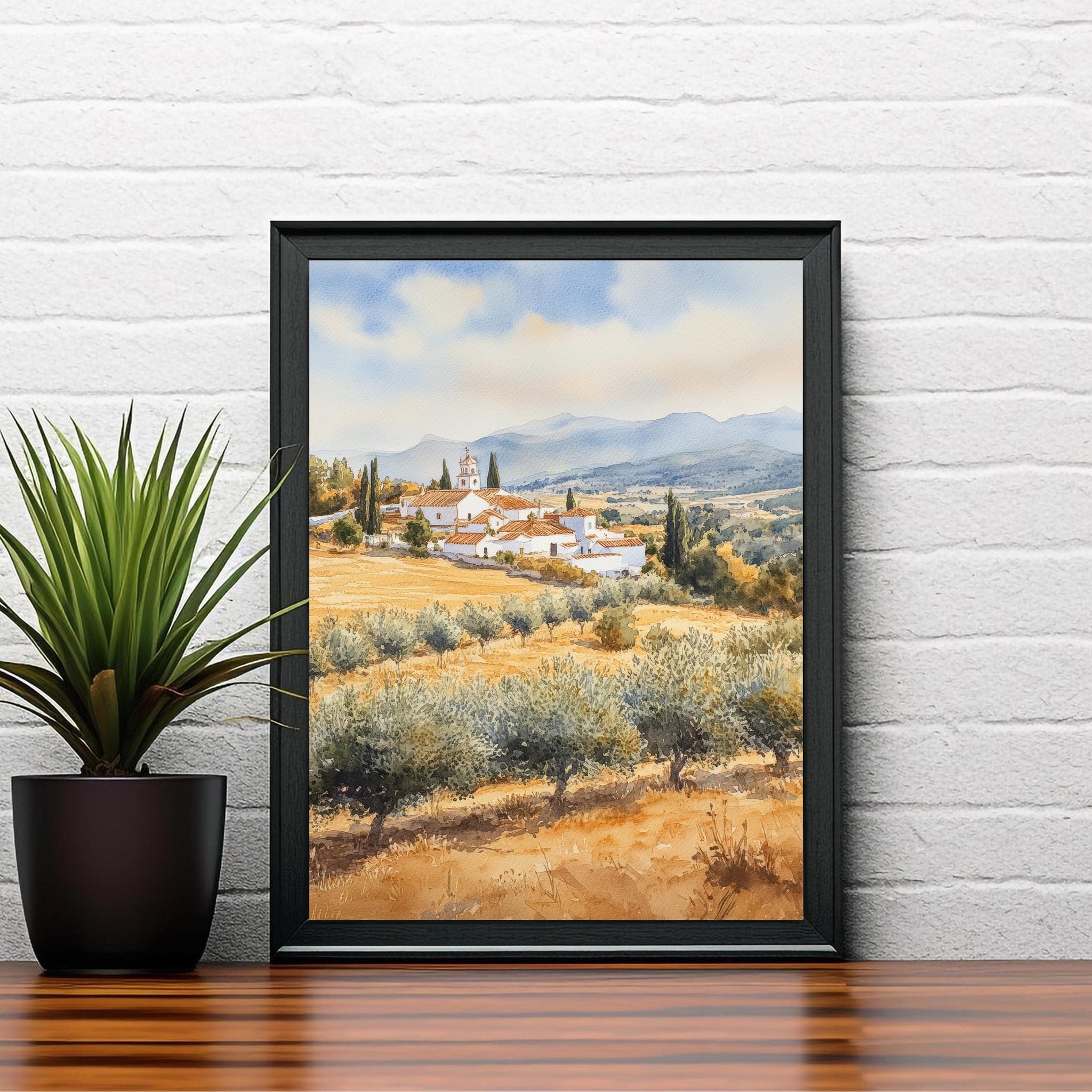 Andalucia Travel Poster Spain Landscape Art Andalucia Print Scenic Spanish Country Decor Iconic Alhambra Art