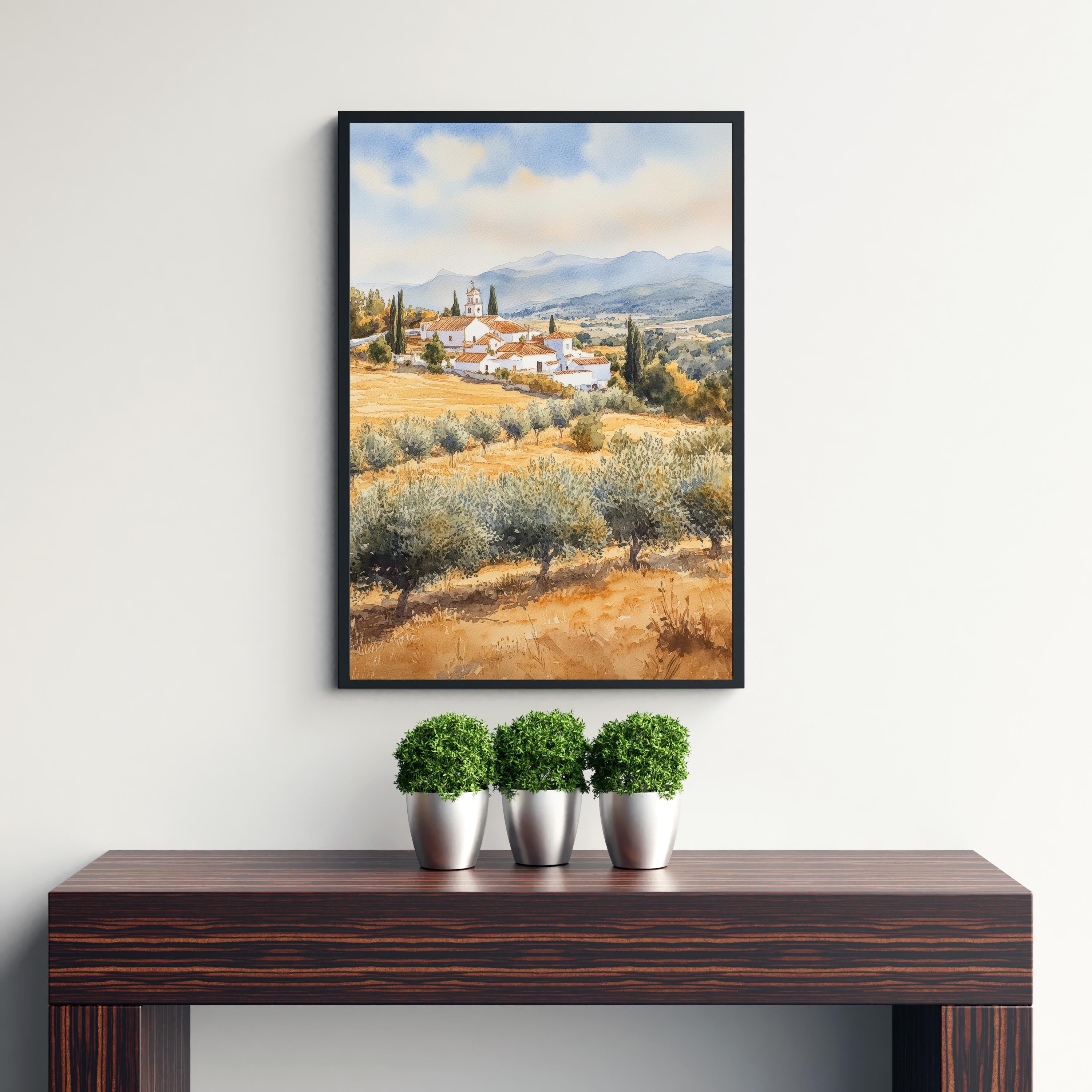 Andalucia Travel Poster Spain Landscape Art Andalucia Print Scenic Spanish Country Decor Iconic Alhambra Art