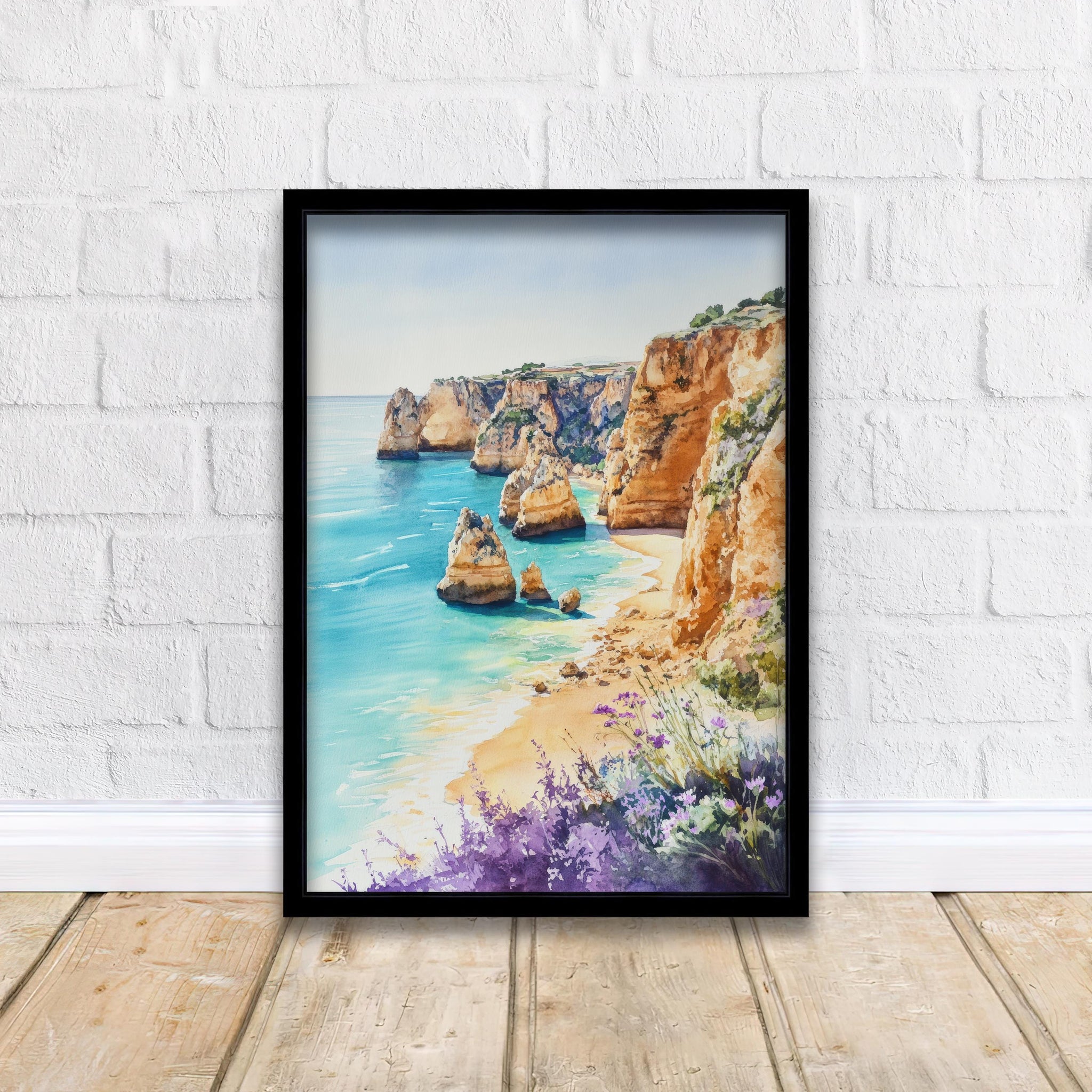Algarve Spain Travel Poster Coastal Art Algarve Print Scenic Spanish Beach Decor Algarve Coastline Art