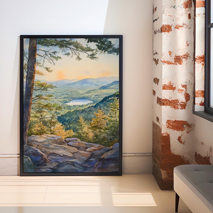 Catskill Mountains Watercolor Painting New York Landscape Art Catskill Print Scenic Mountain Decor