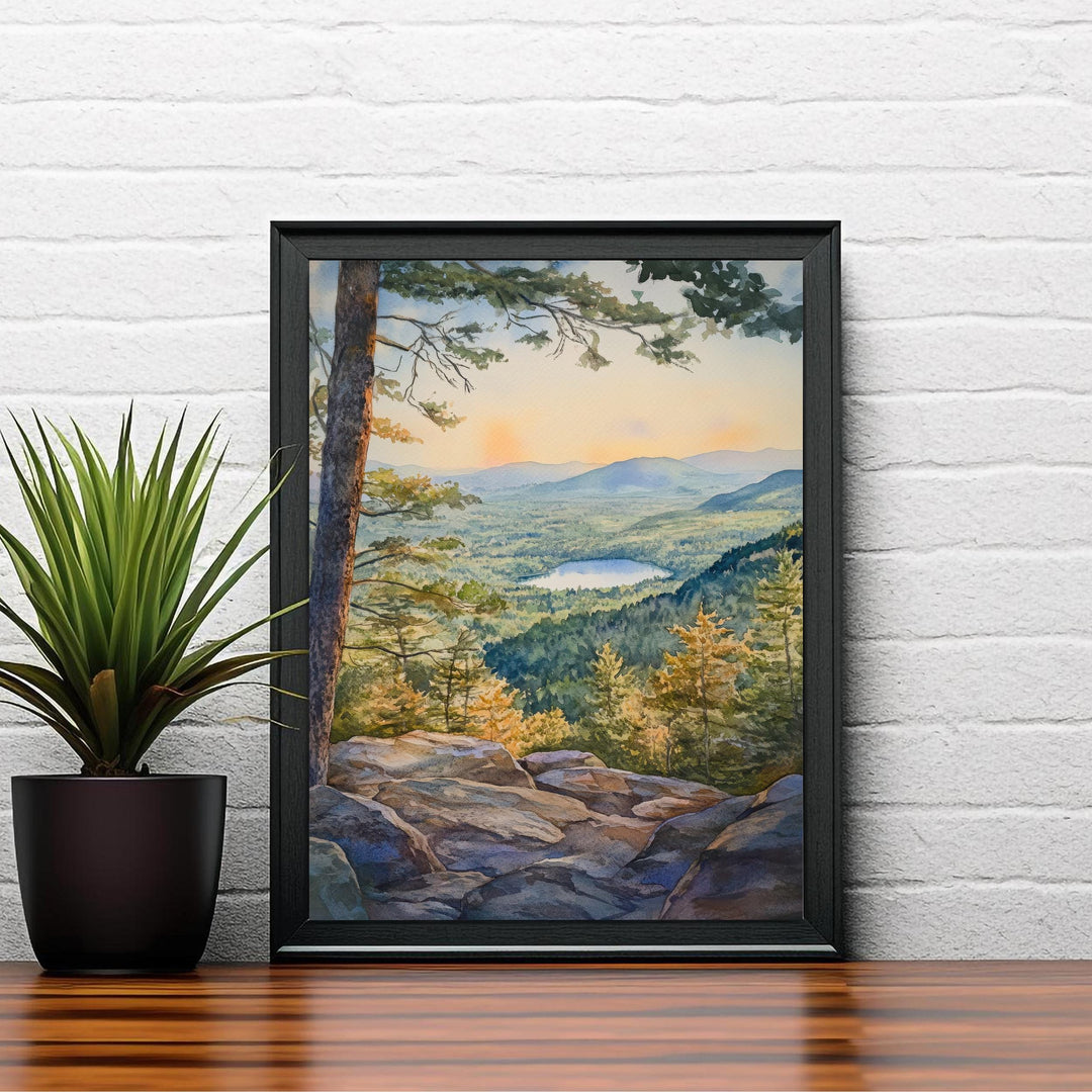 Catskill Mountains Watercolor Painting New York Landscape Art Catskill Print Scenic Mountain Decor