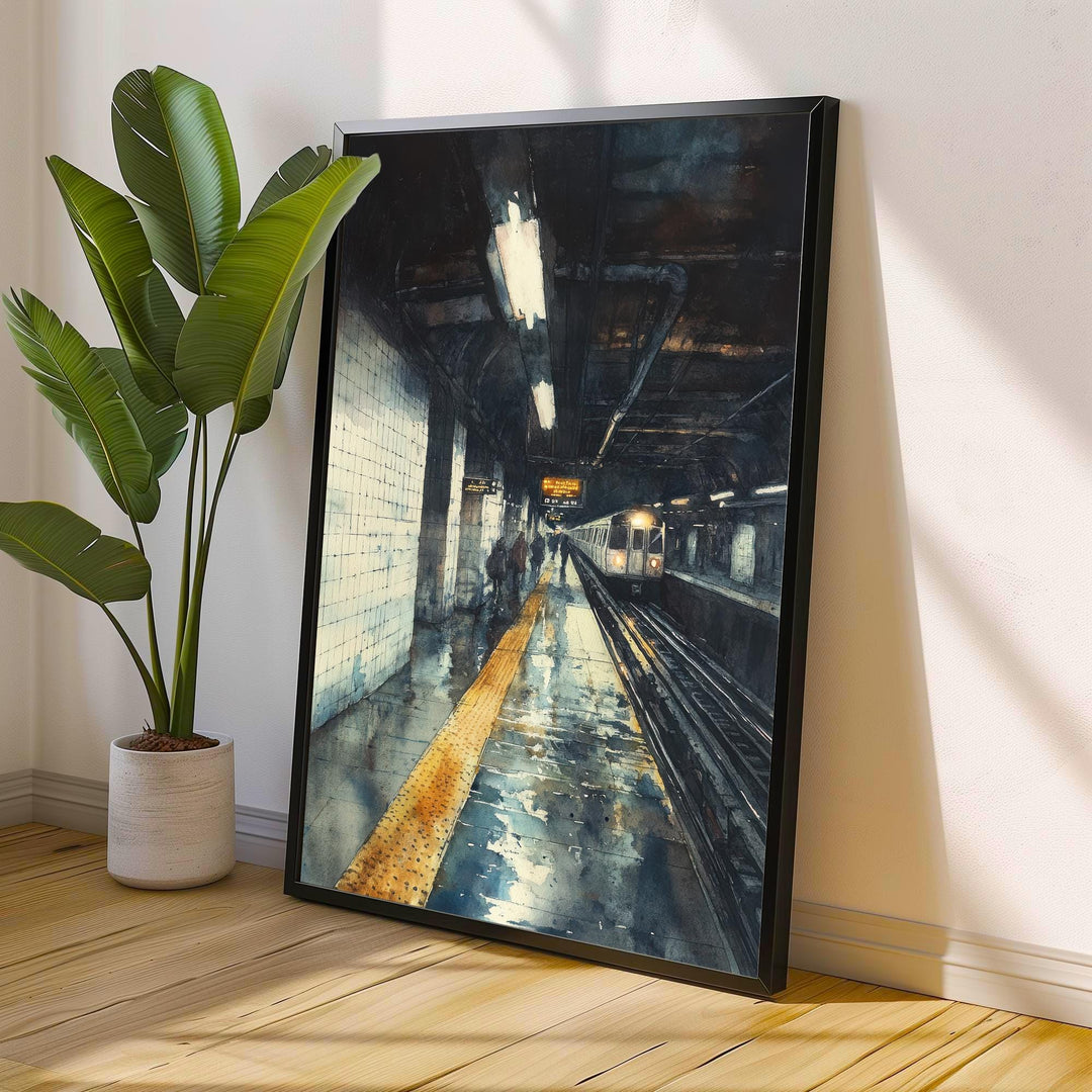 New York City Watercolor Poster NYC Skyline Art New York Print Scenic Cityscape Watercolor Decor