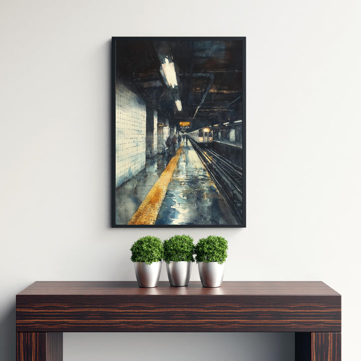 New York City Watercolor Poster NYC Skyline Art New York Print Scenic Cityscape Watercolor Decor