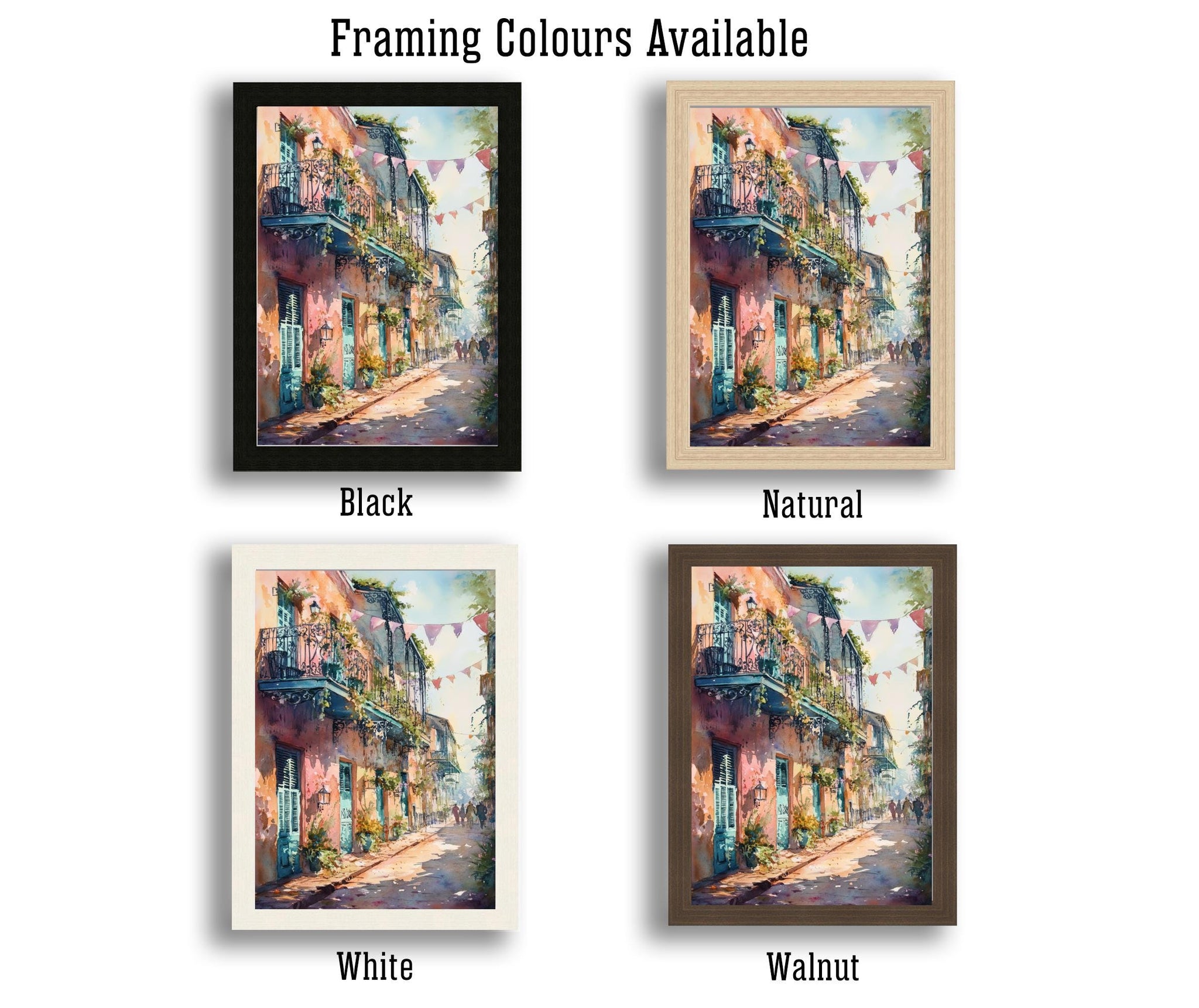 New Orleans Watercolor Poster Louisiana City Art New Orleans Print Scenic French Quarter Watercolor Decor