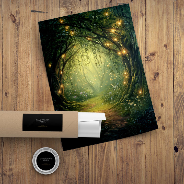Willow Grove Fairy Entrance Art Print Cottagecore Decor Whimsical Woodland Wall Art Vintage Nature Poster for Cozy Homes and Forest Inspired