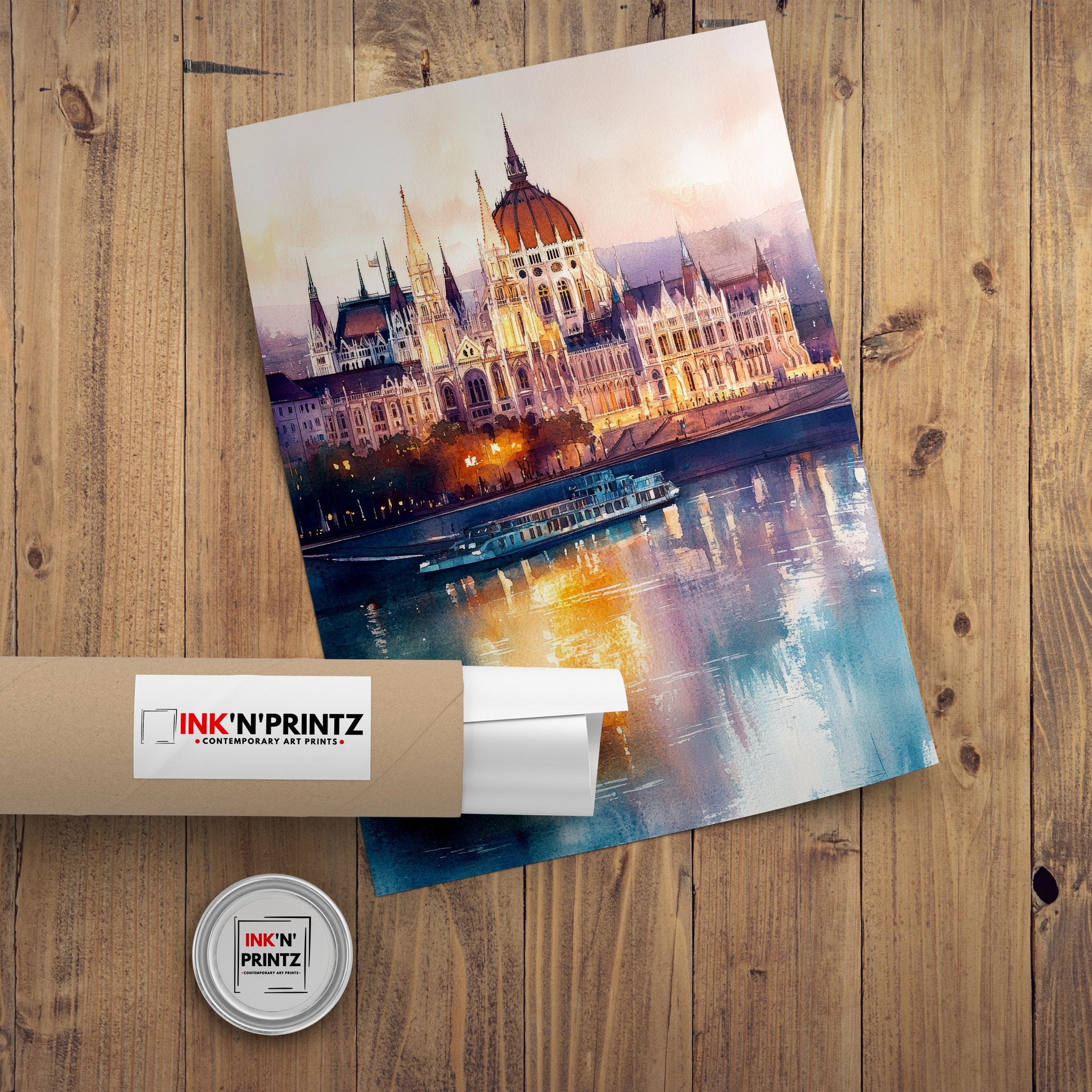 Budapest Watercolor Painting Hungarian City Art Budapest Print Scenic European City Decor