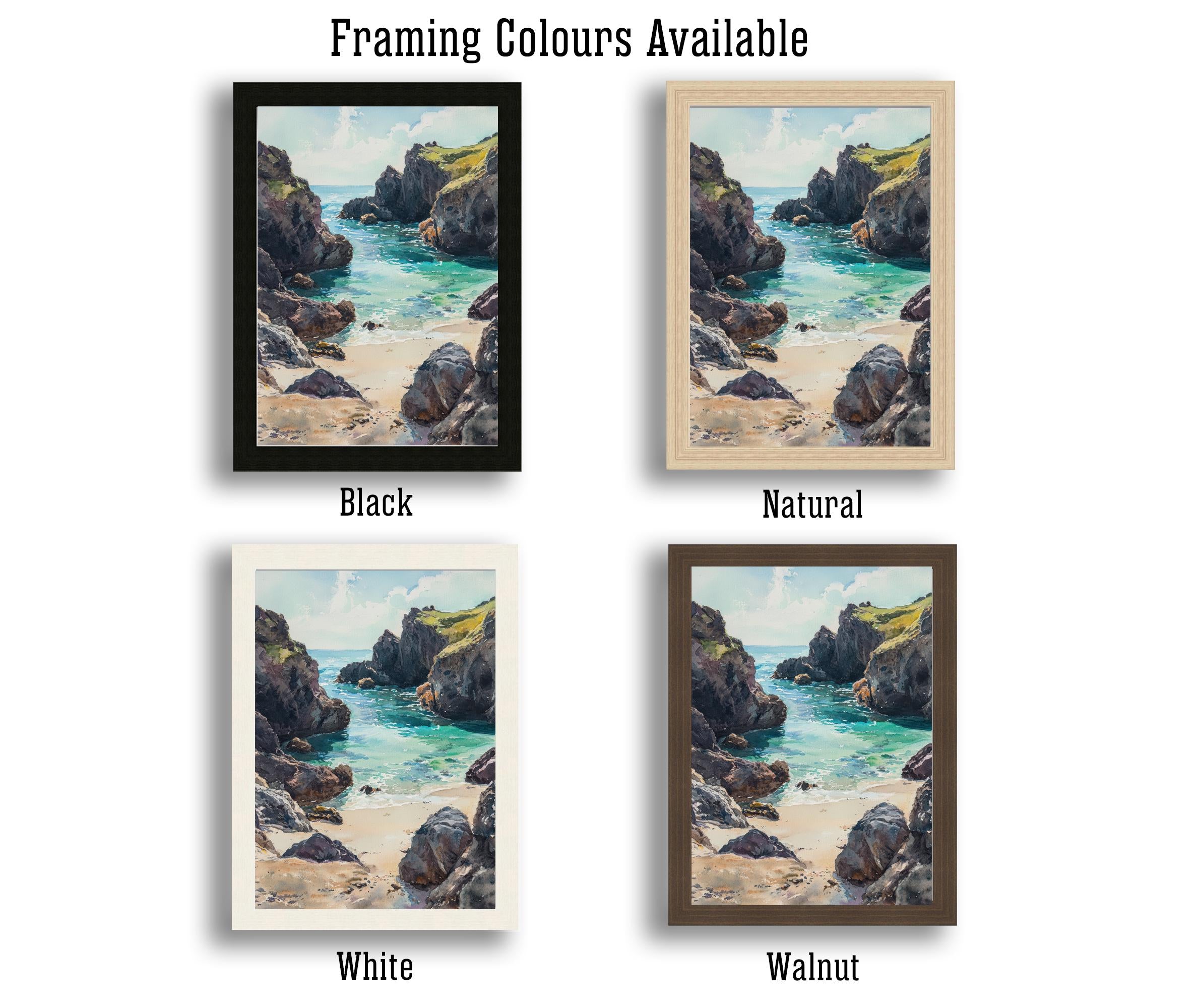 Kynance Cove Watercolor Painting Cornwall Beach Art Kynance Cove Print Scenic Seaside Decor