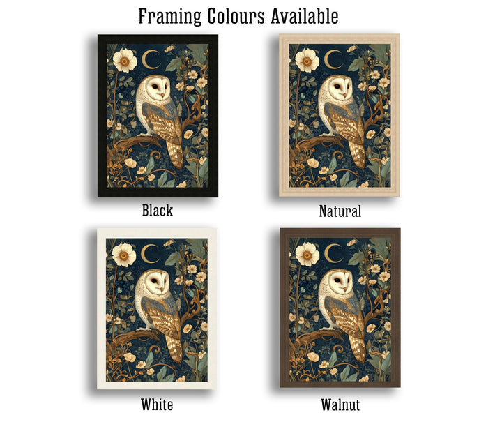 William Morris Barn Owl Poster Cottagecore Decor Dark Academia Art Vintage Wildlife Illustration Rustic Aesthetic