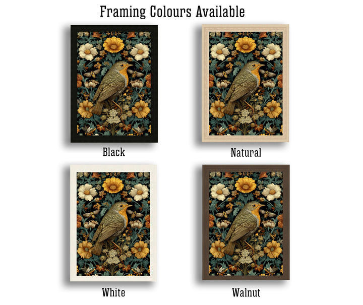 William Morris Birds and Butterflies Poster Cottagecore Decor Dark Academia Art Vintage Wildlife Illustration Rustic Aesthetic