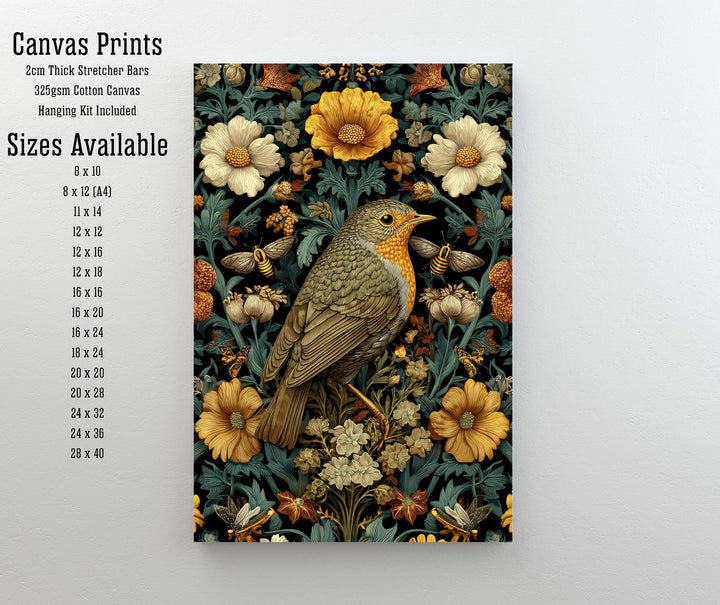 William Morris Birds and Butterflies Poster Cottagecore Decor Dark Academia Art Vintage Wildlife Illustration Rustic Aesthetic