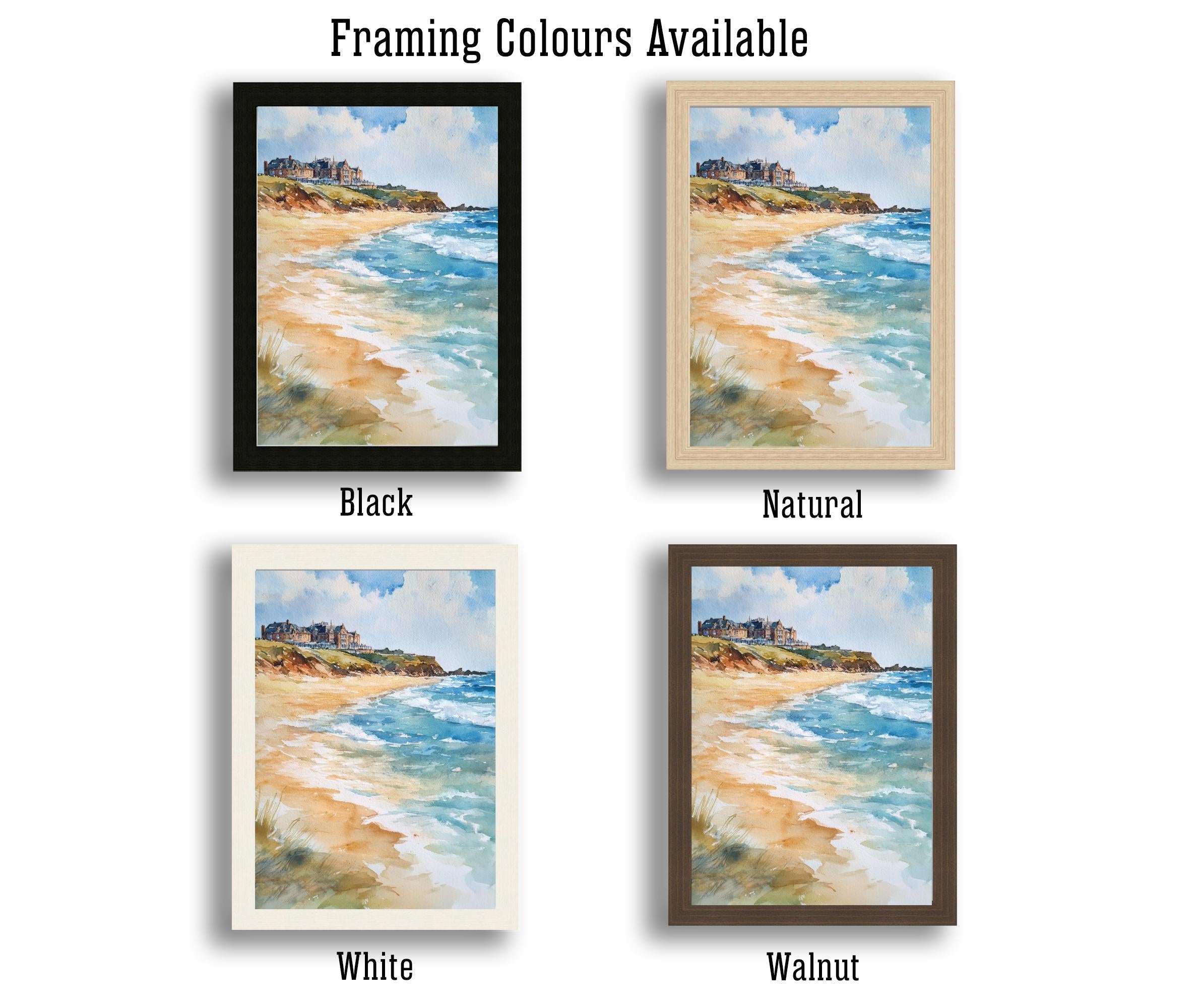 Fistral Beach Newquay Watercolor Painting Cornwall Beach Art Fistral Beach Print Scenic Seaside Decor