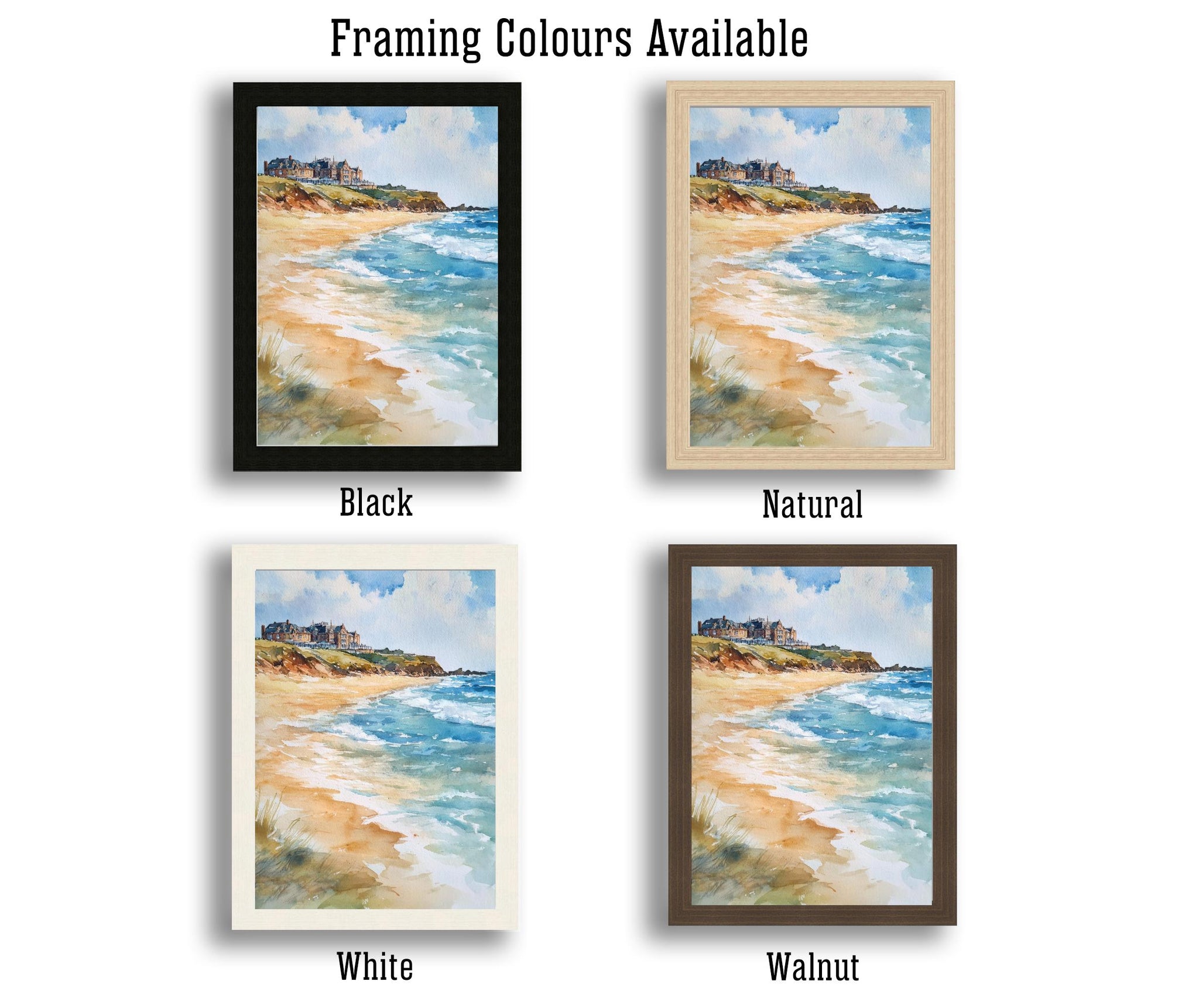 Fistral Beach Newquay Watercolor Painting Cornwall Beach Art Fistral Beach Print Scenic Seaside Decor