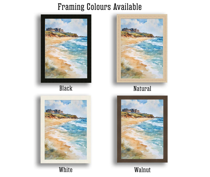 Fistral Beach Newquay Watercolor Painting Cornwall Beach Art Fistral Beach Print Scenic Seaside Decor