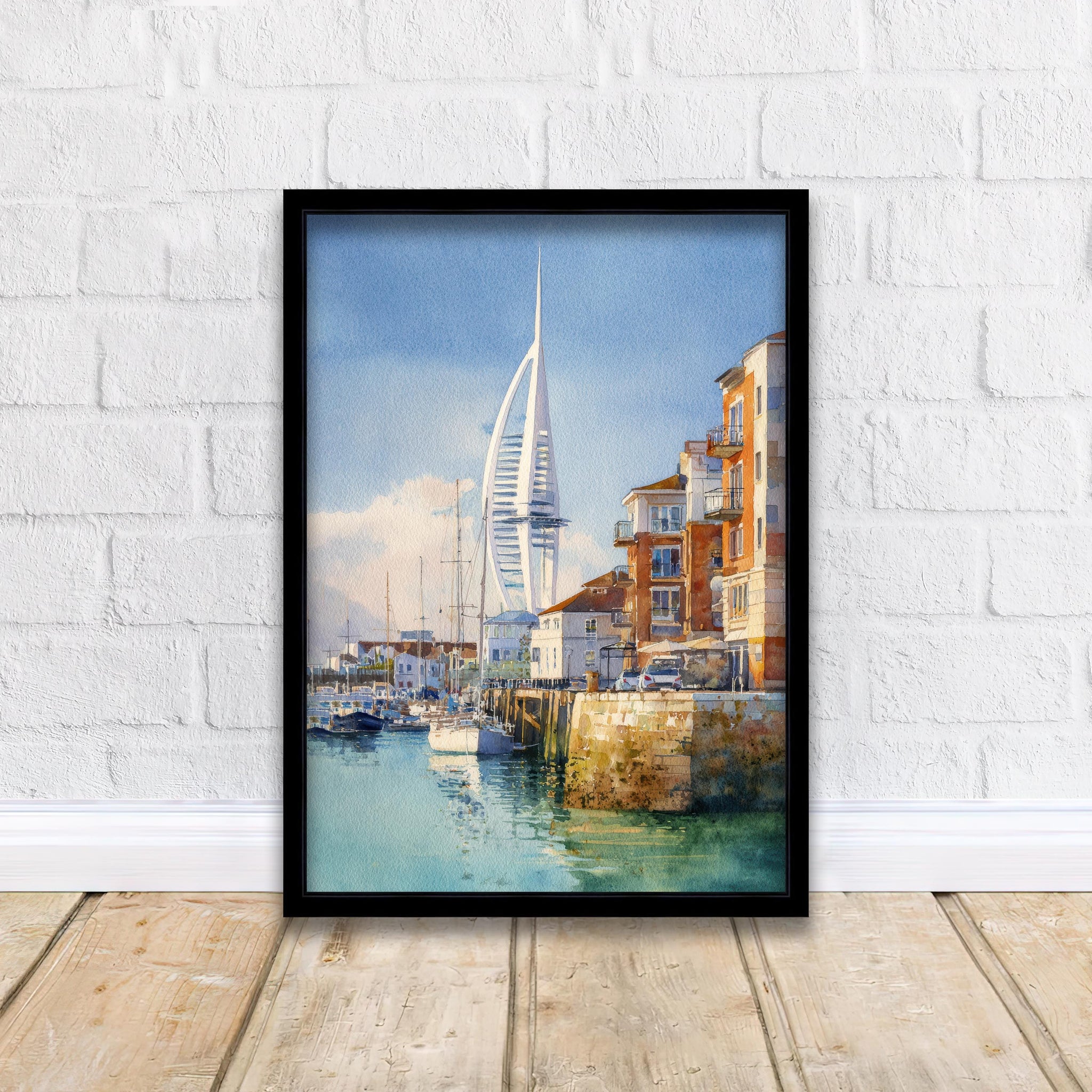Portsmouth Watercolor Painting UK City Art Portsmouth Print Scenic Seaside Decor