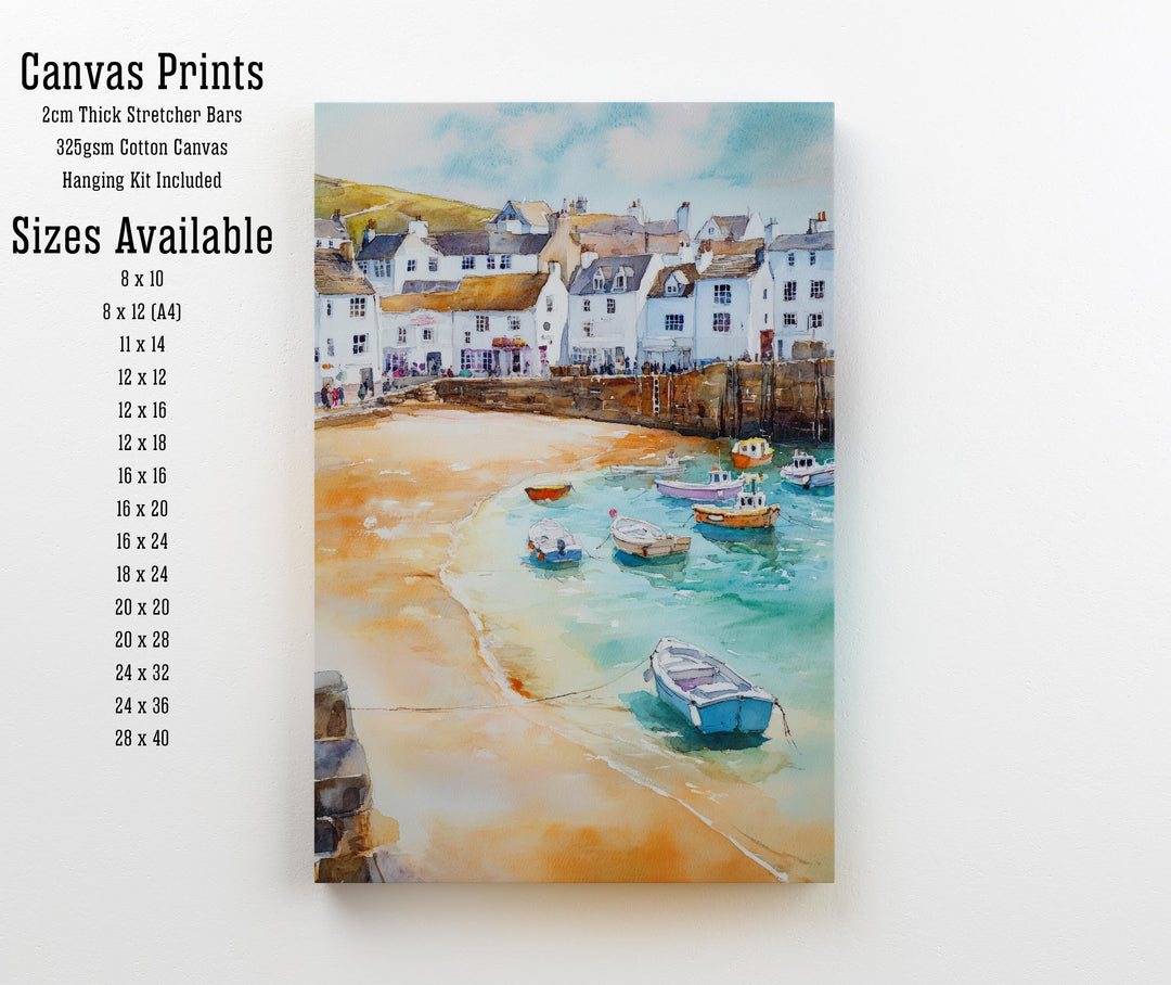St Ives Watercolor Painting Cornwall Coastal Art St Ives Print Scenic Seaside Decor