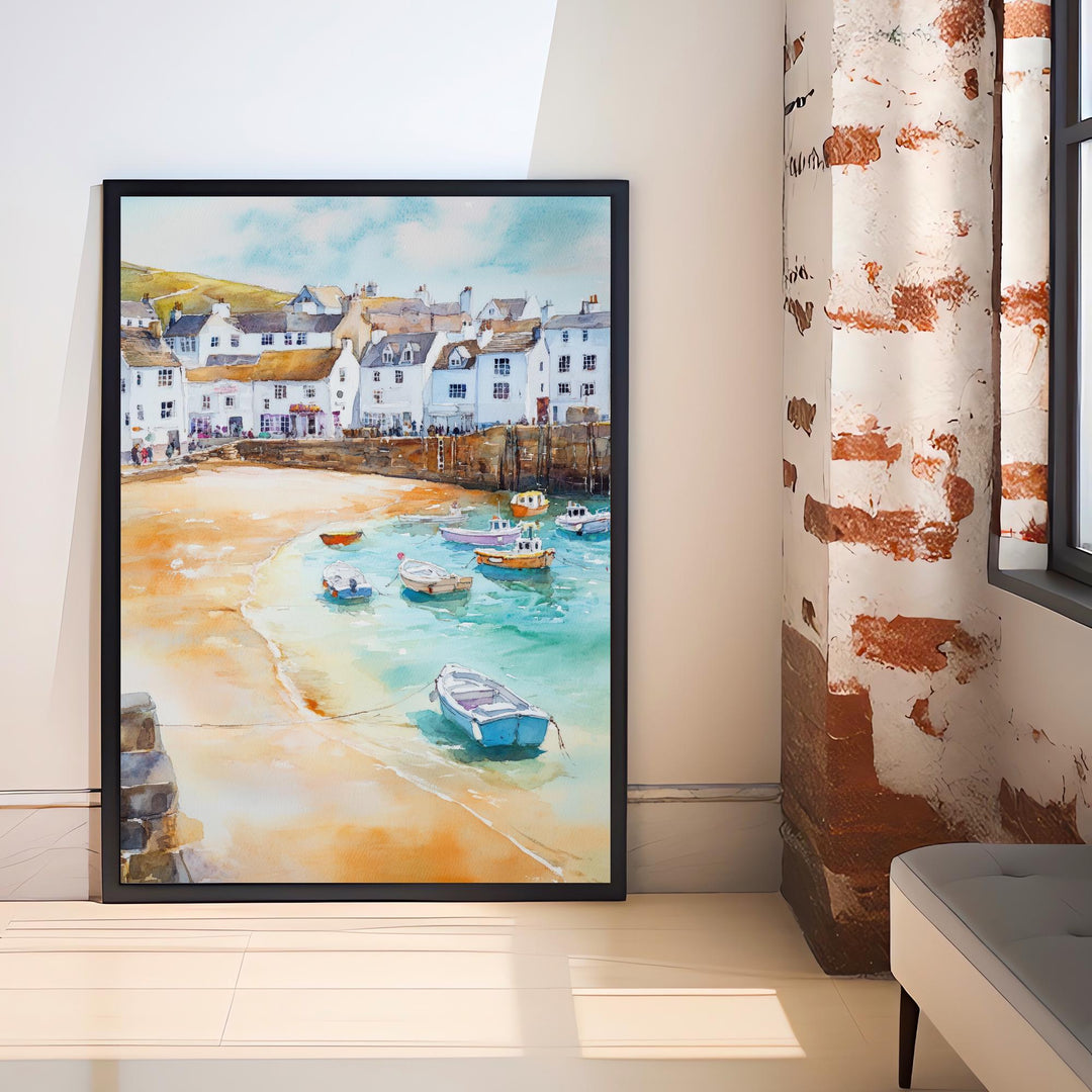 St Ives Watercolor Painting Cornwall Coastal Art St Ives Print Scenic Seaside Decor