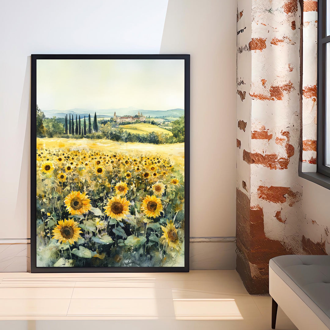 Loire Valley Watercolor Painting French Landscape Art Loire Valley Print Scenic French Decor