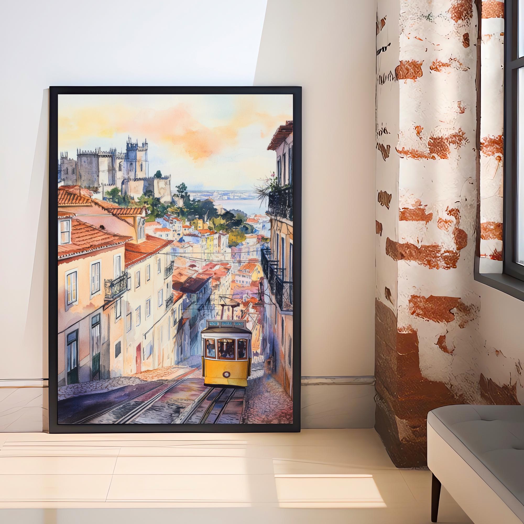 Porto Watercolor Painting Portugal City Art Porto Print Scenic Portugal Decor