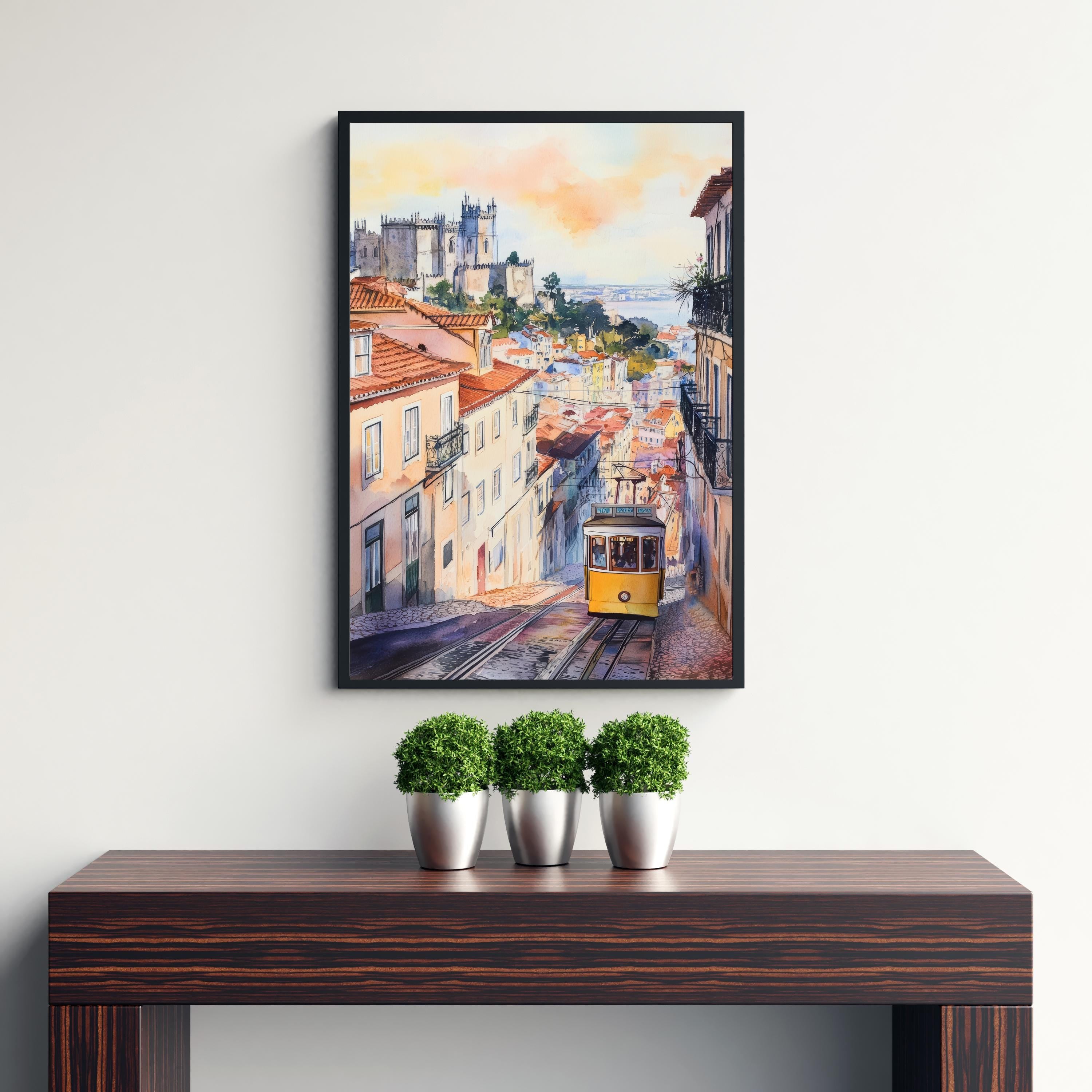 Porto Watercolor Painting Portugal City Art Porto Print Scenic Portugal Decor