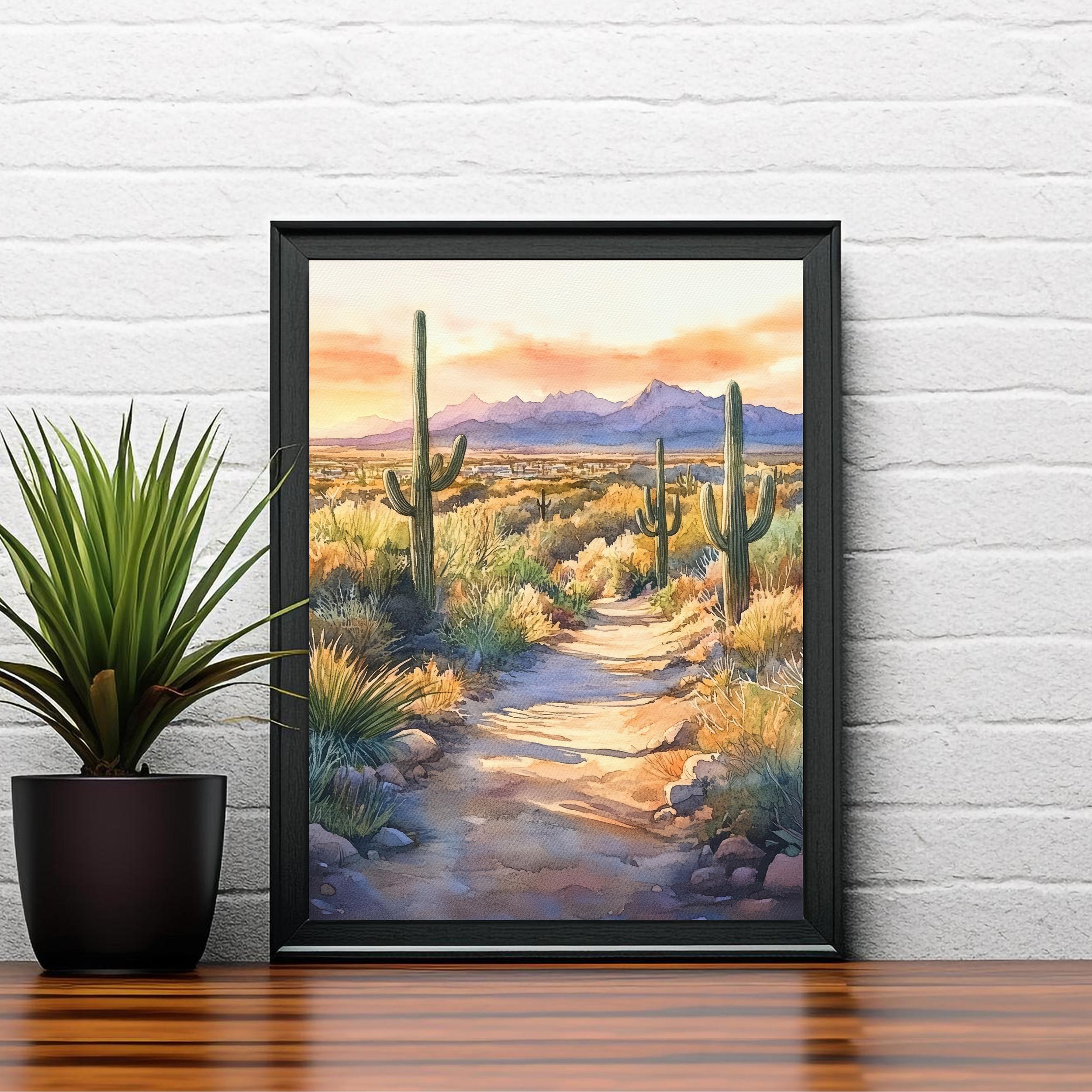 Scottsdale Arizona Watercolor Painting Desert Art Scottsdale Print Scenic Arizona Watercolor Decor
