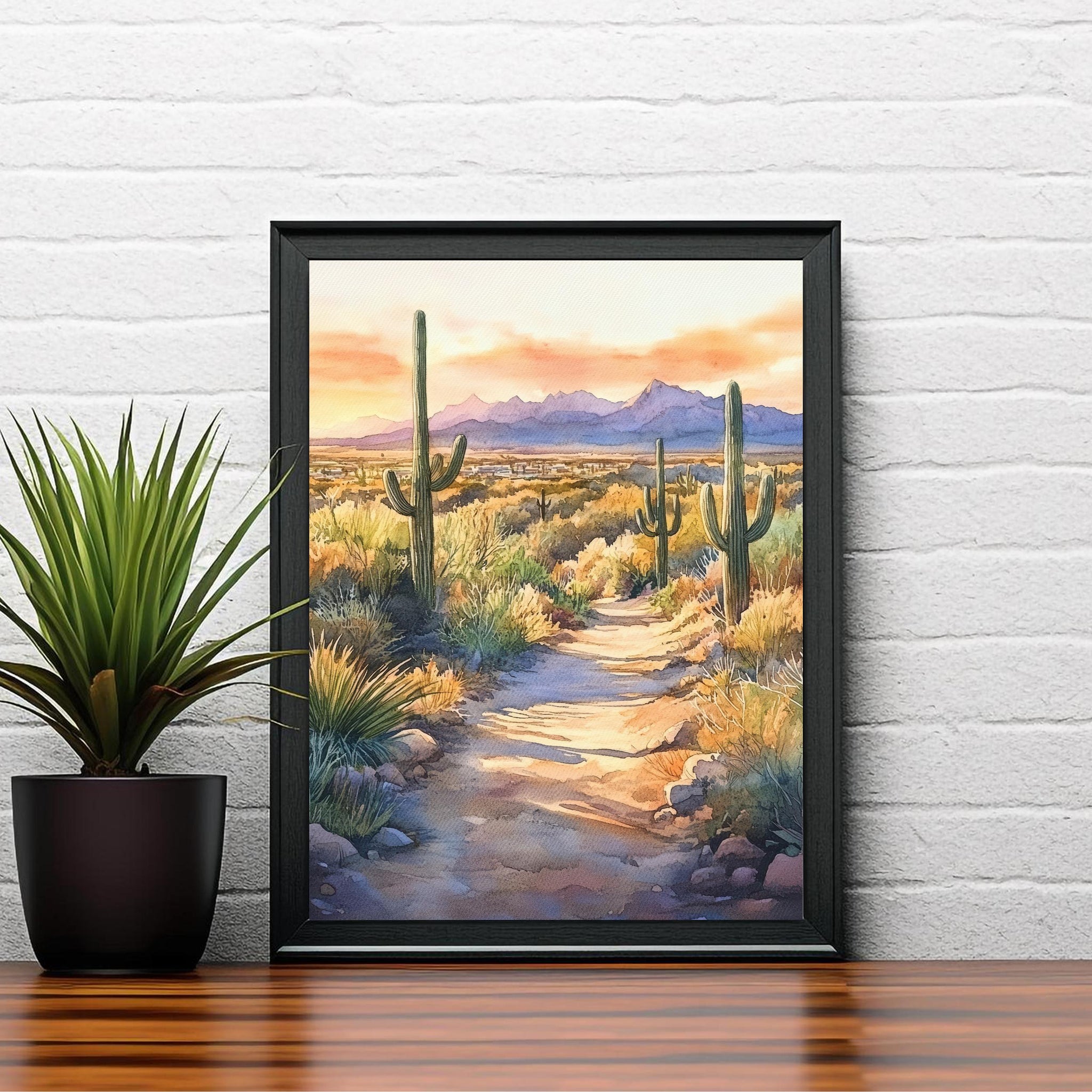 Scottsdale Arizona Watercolor Painting Desert Art Scottsdale Print Scenic Arizona Watercolor Decor