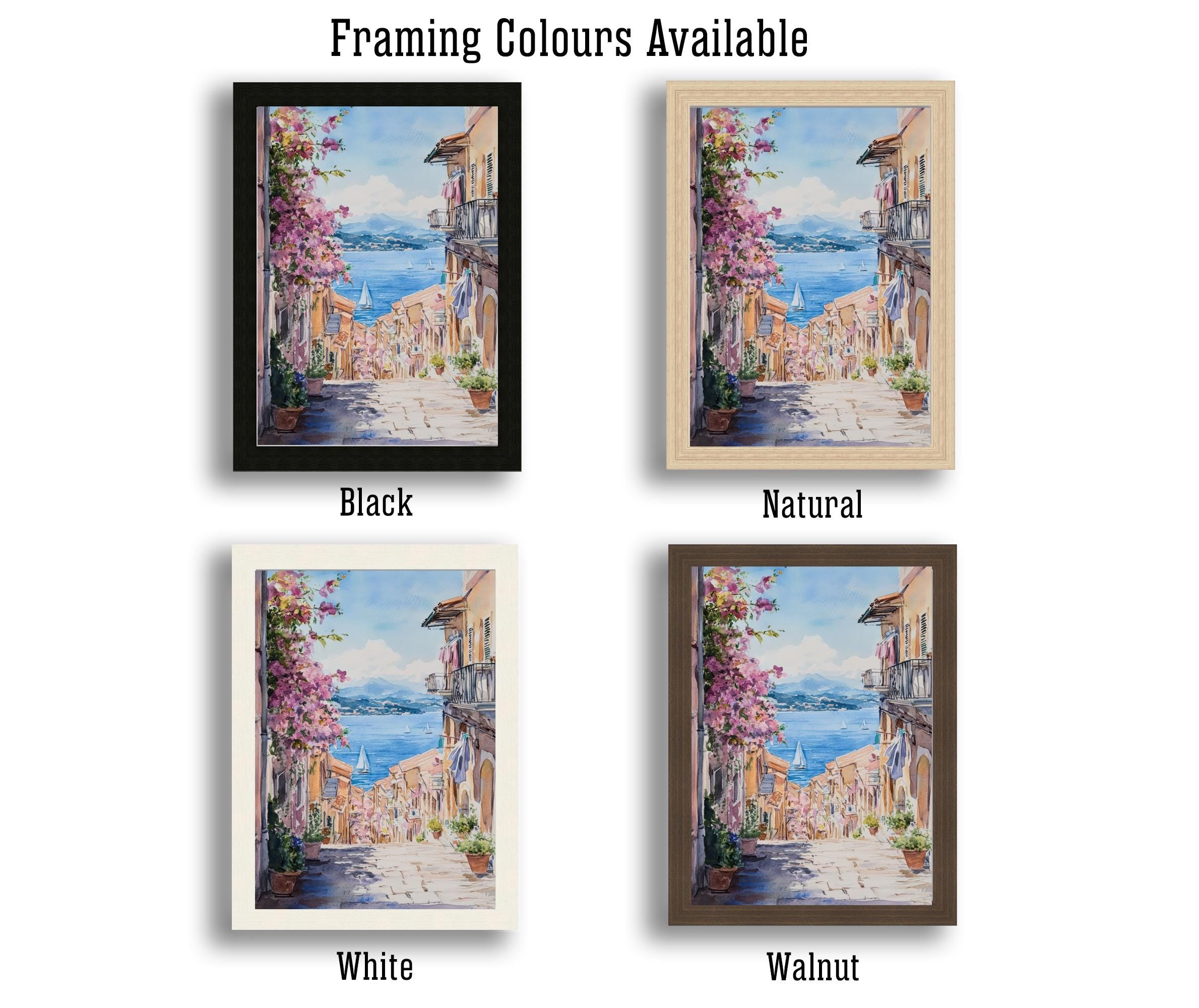 Corfu Greece Watercolor Painting Greek Island Art Corfu Print Scenic Mediterranean Decor