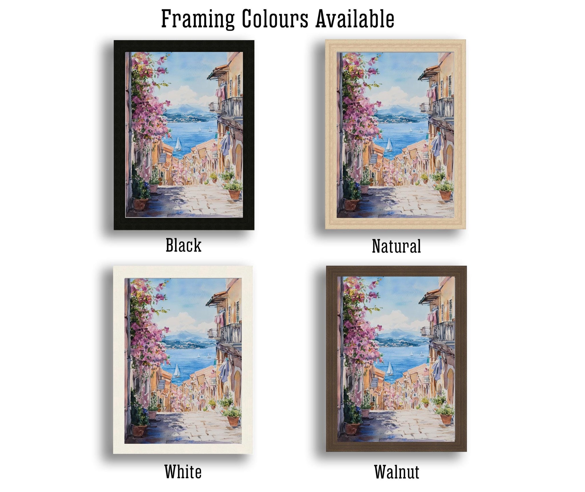 Corfu Greece Watercolor Painting Greek Island Art Corfu Print Scenic Mediterranean Decor