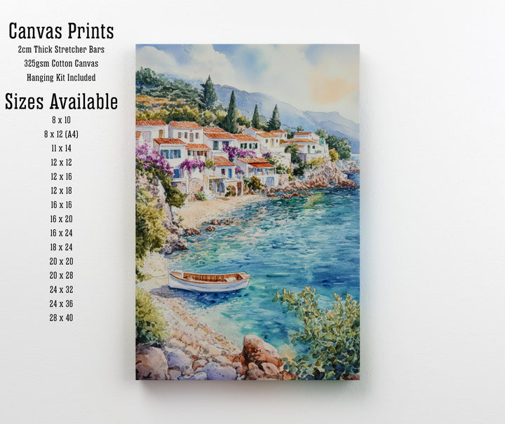 Kefalonia Greece Watercolor Painting Greek Island Art Kefalonia Print Scenic Mediterranean Decor
