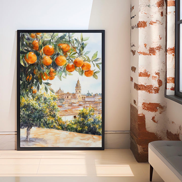 Seville Spain Watercolor Painting Spanish City Art Seville Print Scenic Spanish Landscape Decor
