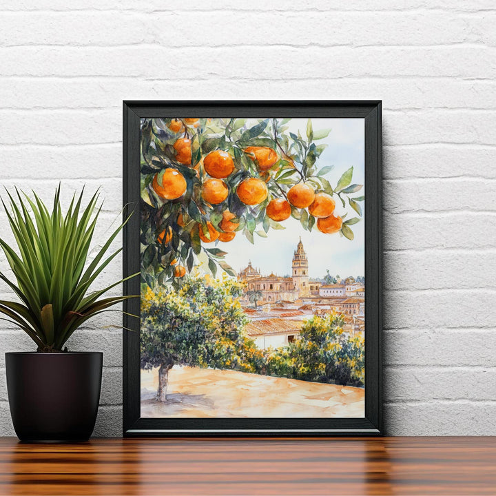 Seville Spain Watercolor Painting Spanish City Art Seville Print Scenic Spanish Landscape Decor