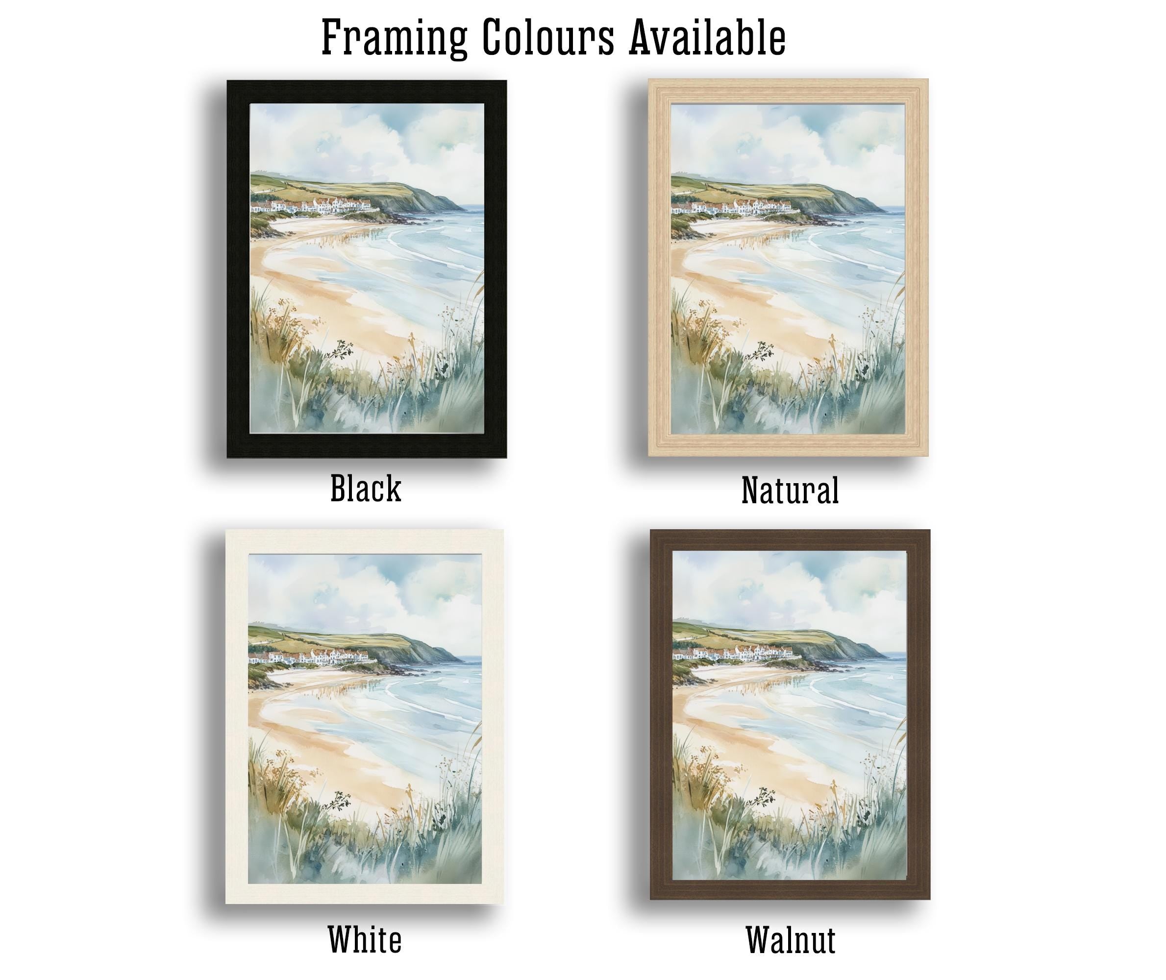 Woolacombe Watercolor Painting North Devon Beach Art Woolacombe Print Scenic Seaside Decor