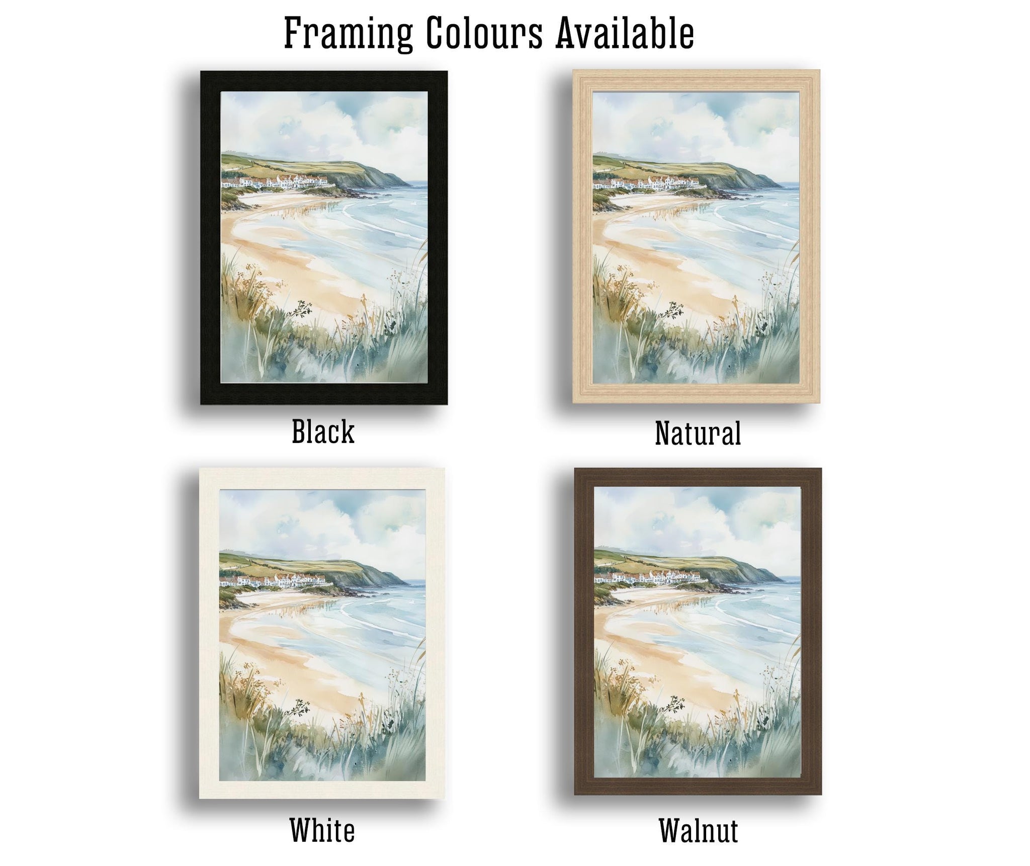 Woolacombe Watercolor Painting North Devon Beach Art Woolacombe Print Scenic Seaside Decor