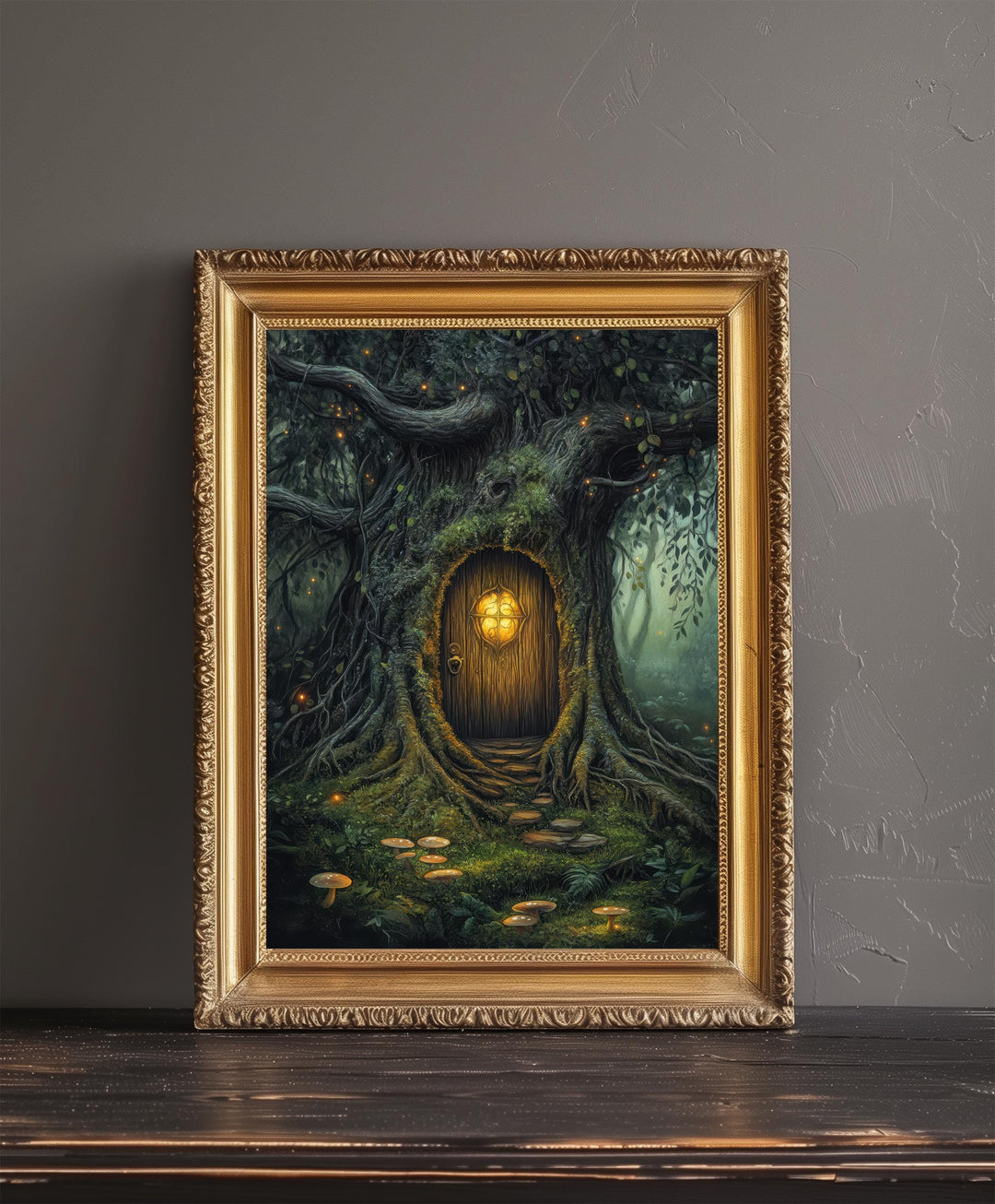 Enchanted Fairy Door Art Print Cottagecore Magic Decor Whimsical Fantasy Wall Art Secret Garden Home Decor