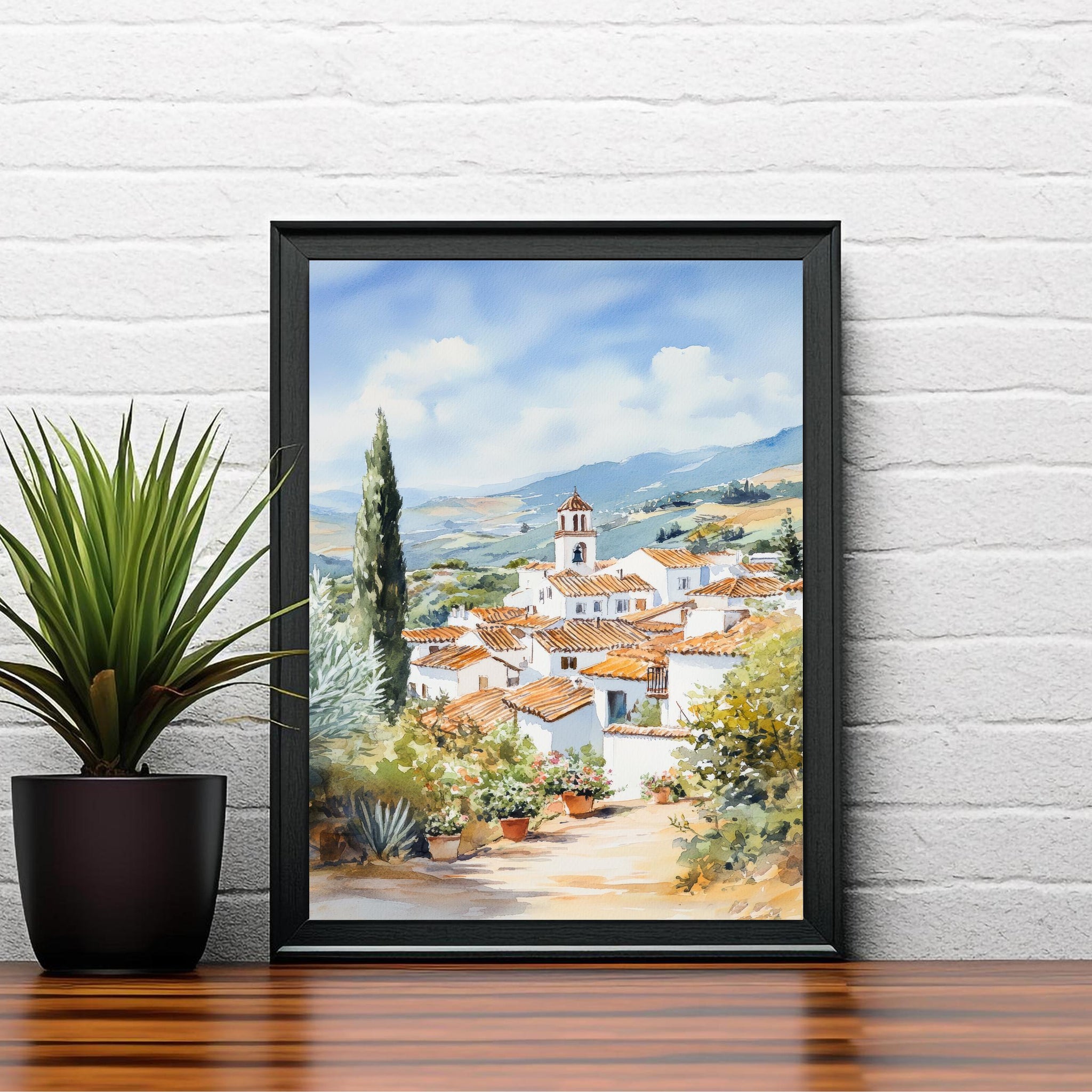 Andalucia Travel Poster Spain Landscape Art Andalucia Print Scenic Spanish Country Decor Iconic Alhambra Art