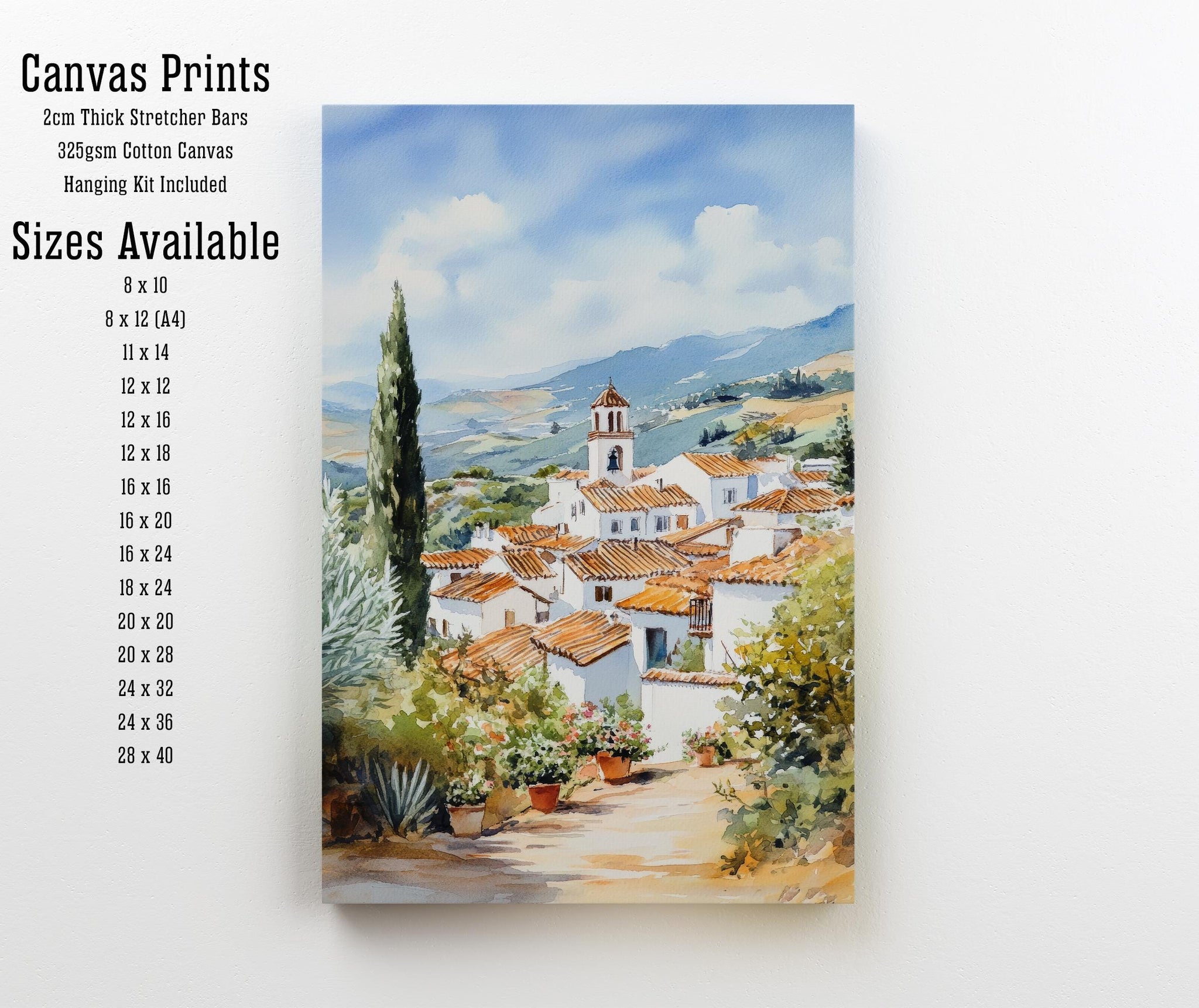 Andalucia Travel Poster Spain Landscape Art Andalucia Print Scenic Spanish Country Decor Iconic Alhambra Art