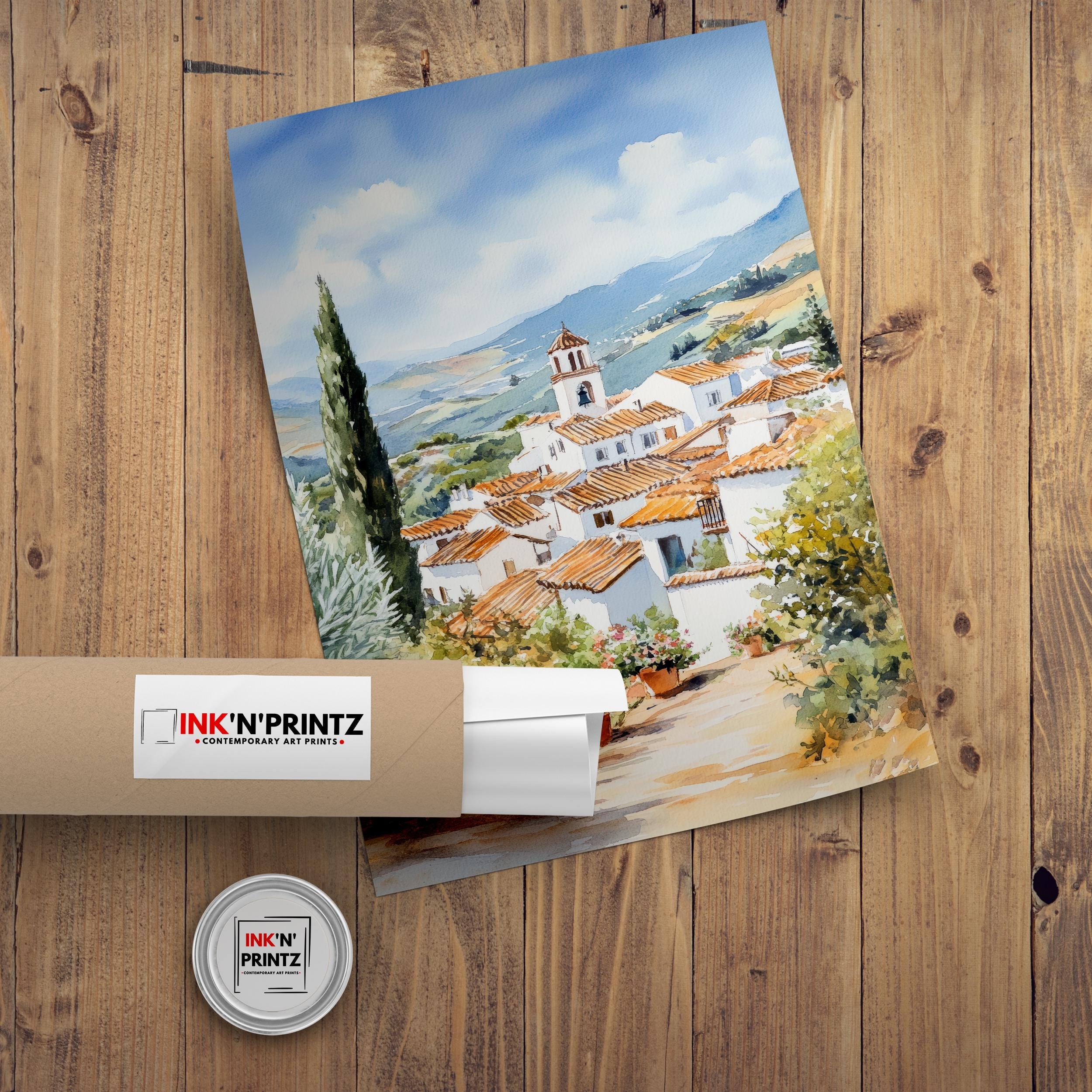 Andalucia Travel Poster Spain Landscape Art Andalucia Print Scenic Spanish Country Decor Iconic Alhambra Art