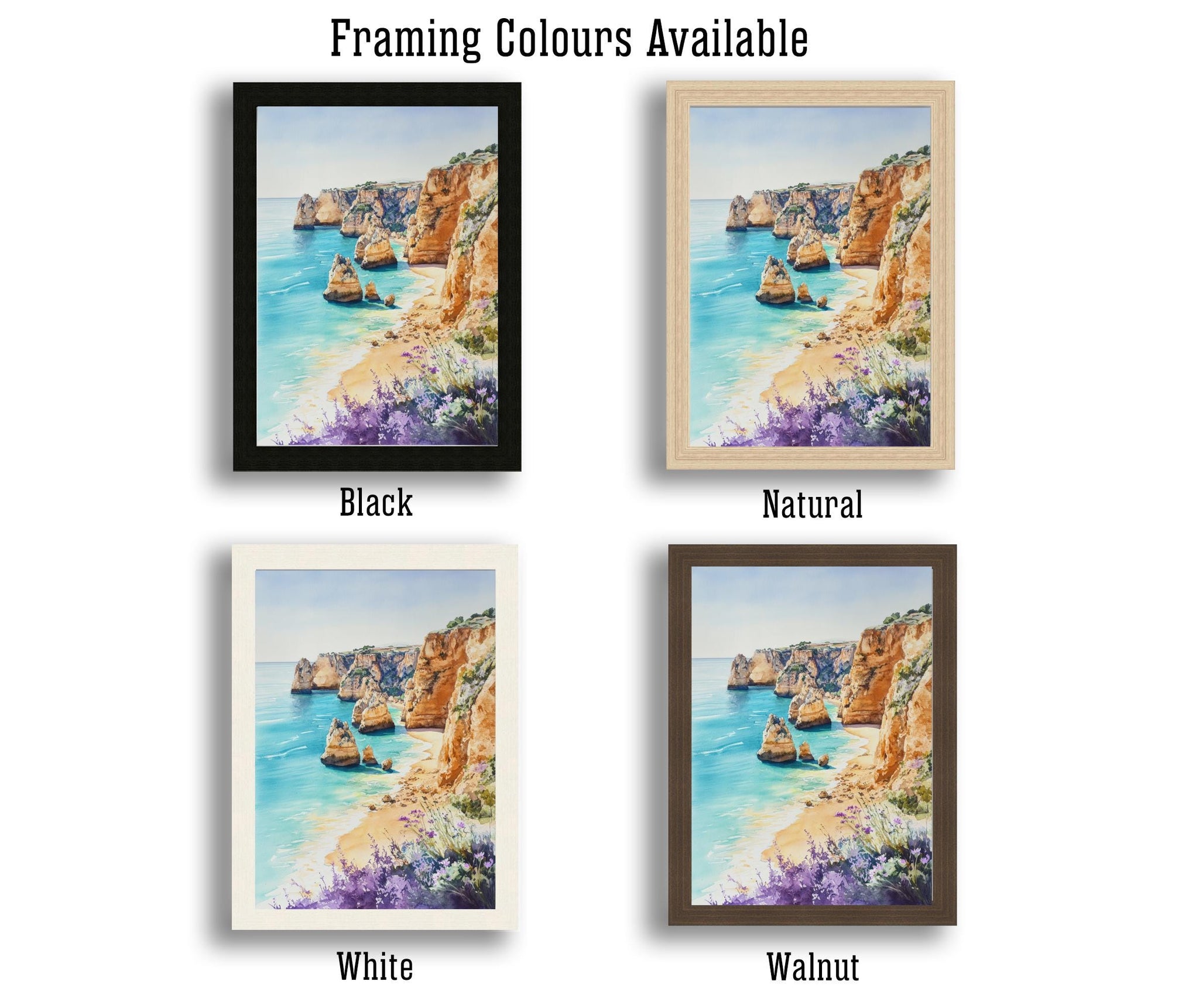 Algarve Spain Travel Poster Coastal Art Algarve Print Scenic Spanish Beach Decor Algarve Coastline Art
