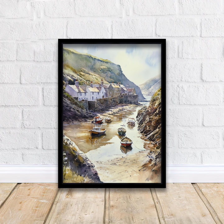 Boscastle Harbour Watercolor Painting Cornwall Coastal Art Boscastle Print Scenic Harbour Decor