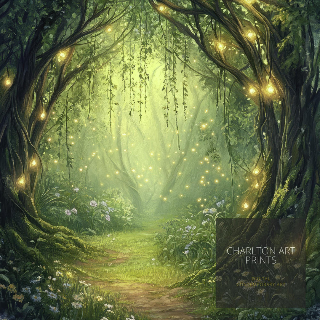 Willow Grove Fairy Entrance Art Print Cottagecore Decor Whimsical Woodland Wall Art Vintage Nature Poster for Cozy Homes and Forest Inspired