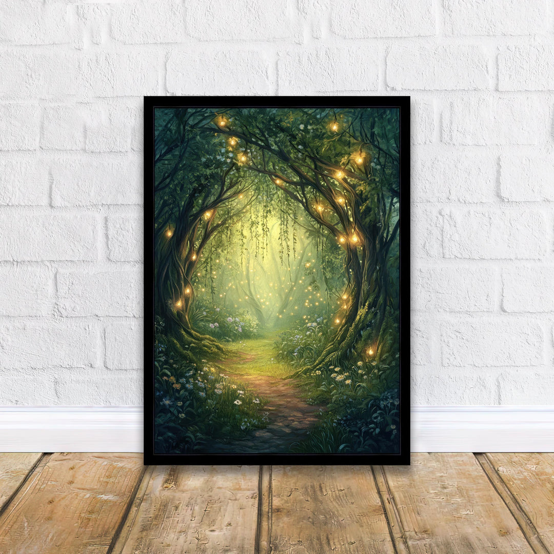 Willow Grove Fairy Entrance Art Print Cottagecore Decor Whimsical Woodland Wall Art Vintage Nature Poster for Cozy Homes and Forest Inspired